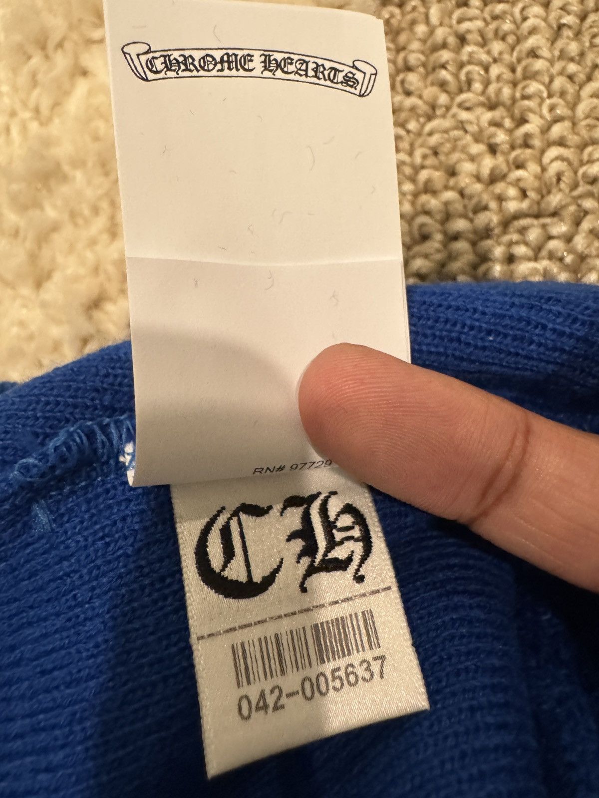 Chrome Hearts Chrome Hearts Blue CH Beanie Size ONE SIZE - 8 Thumbnail