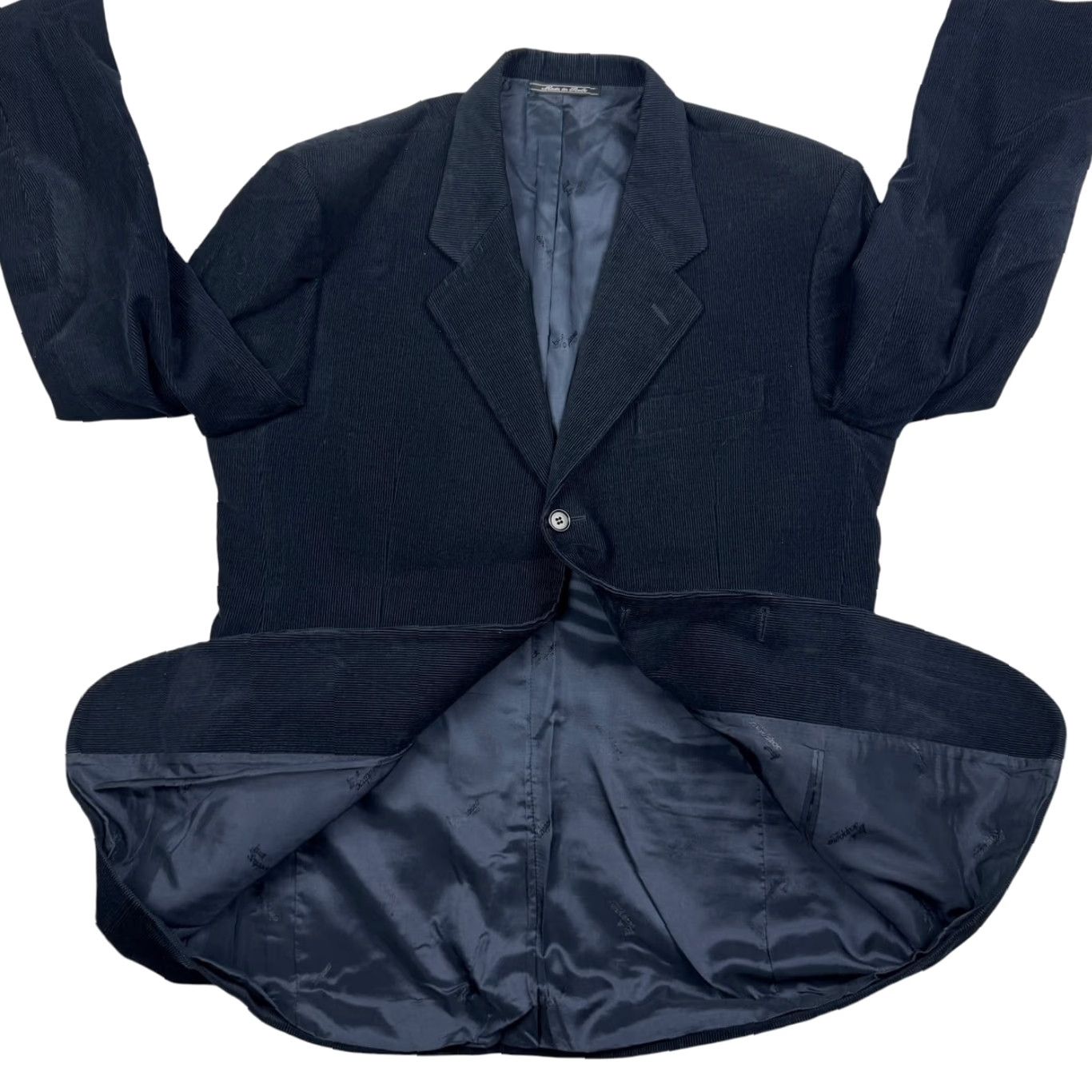 Vintage Scappino Blazer Blue 3-Button Corduroy 100% Cotton 42R Men Jacket Coat Vintage No Size 42R - 3 Thumbnail