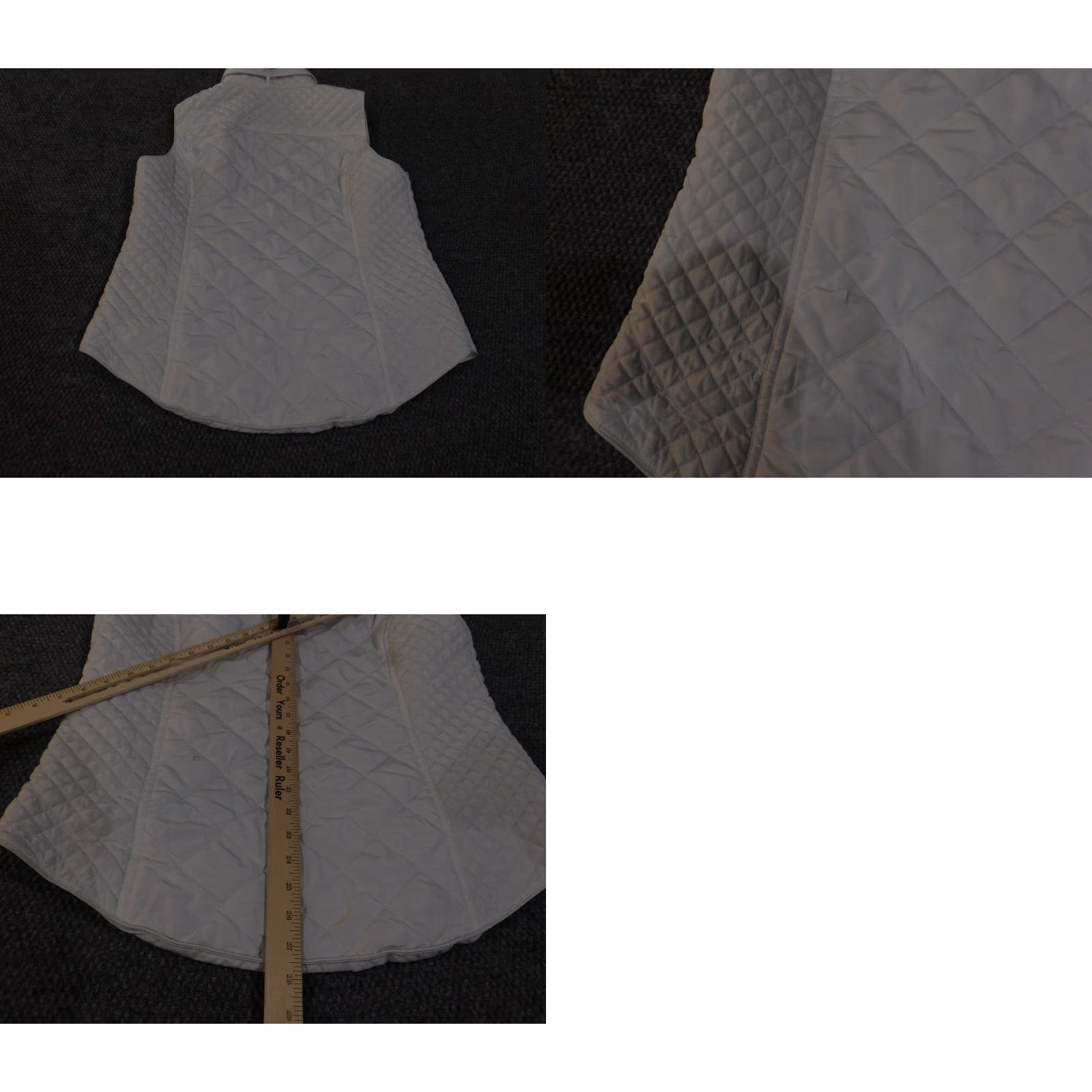 Vintage Crown & Ivy Vest White XL Quilted Zip Geometric Outdoor Womens Vest Medium-Length Fall/Spring Casual Womens Size XL / US 12-14 / IT 48-50 - 8 Thumbnail