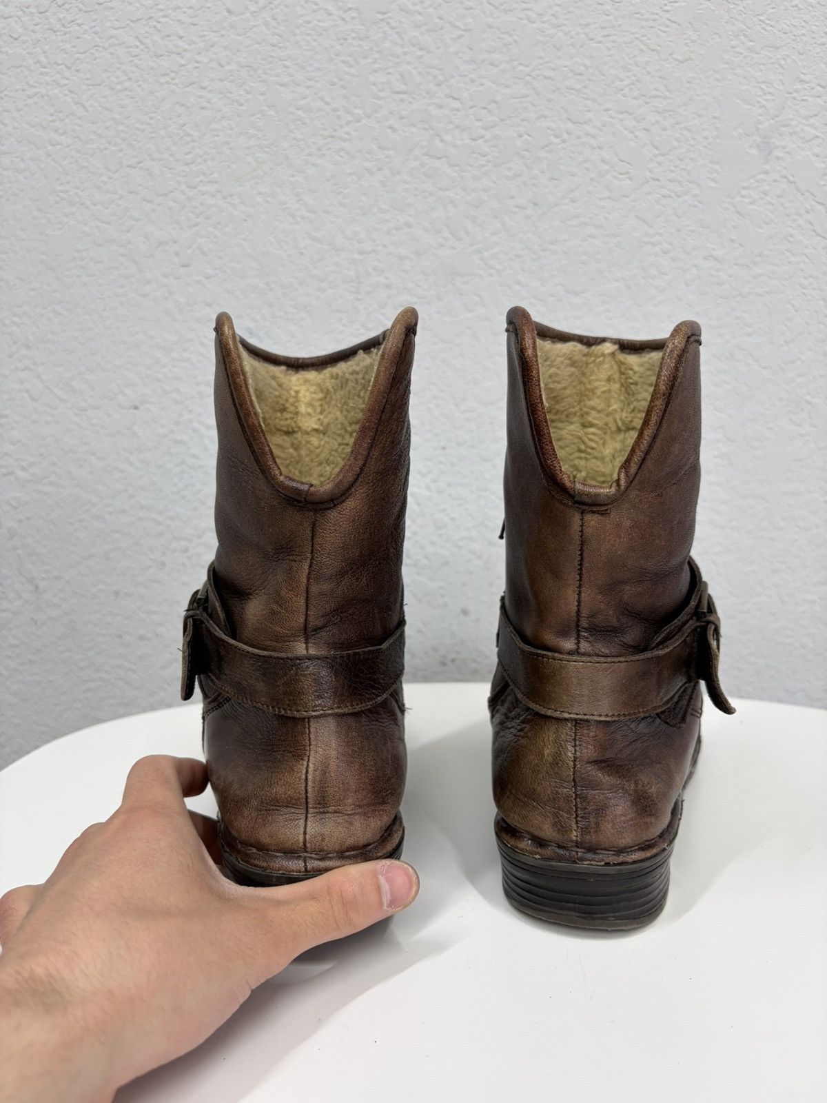 A.S.98 Vintage Like Maison Margiela Belted Leather Biker Boots 00s Size US 8 / EU 41 - 18 Thumbnail