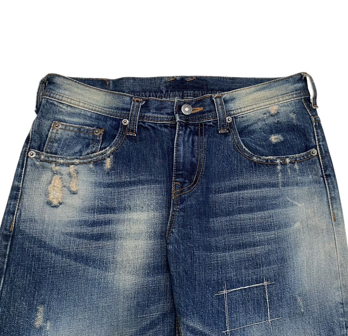 If Six Was Nine × Japanese Brand × Vintage Vintage Japanese Brand Huh Motor Club Patchwork Jeans 2000s Size US 31 - 3 Thumbnail