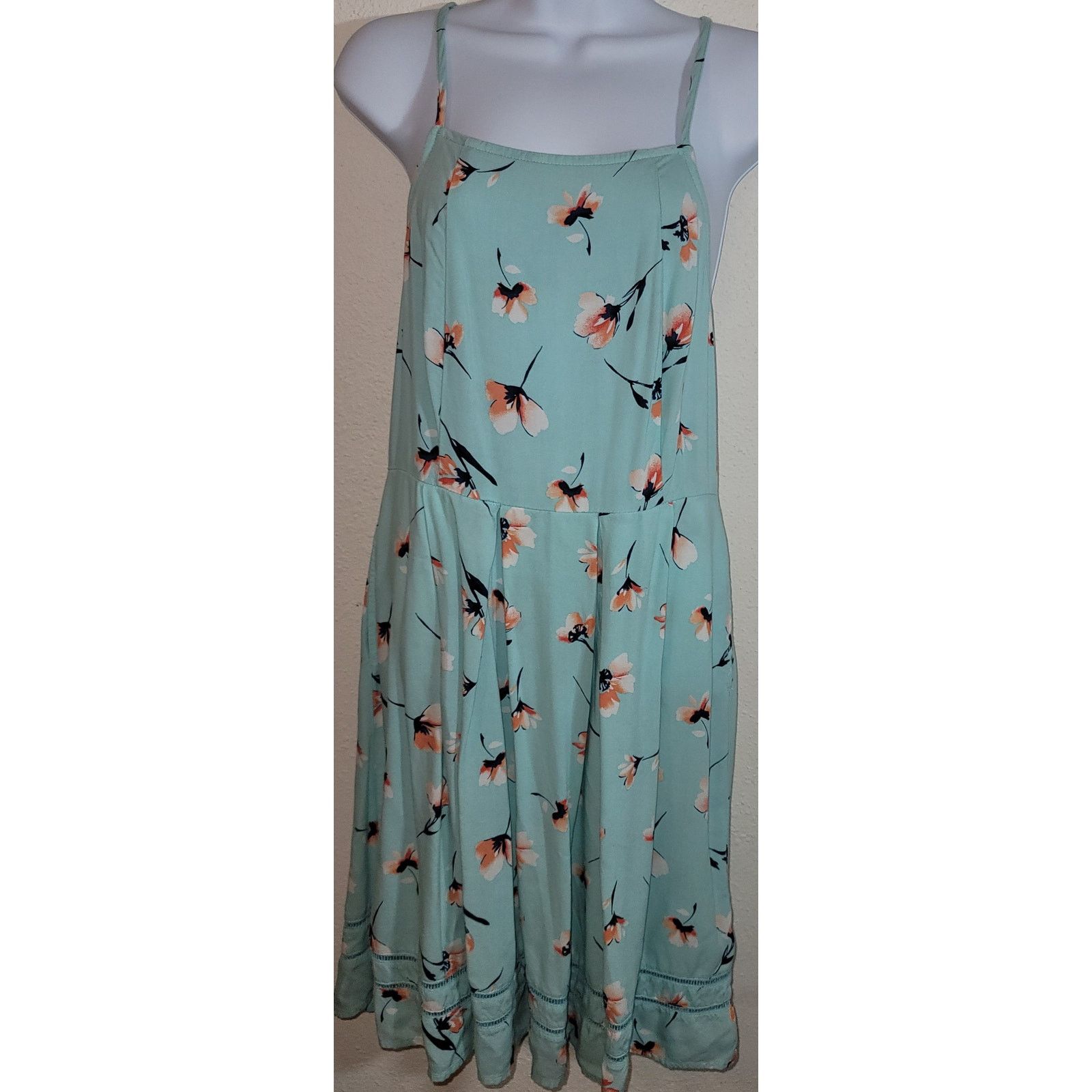 Other SO Light Blue Floral Spaghetti Straps Midi Dress Large Size L / US 10 / IT 46 - 1 Thumbnail