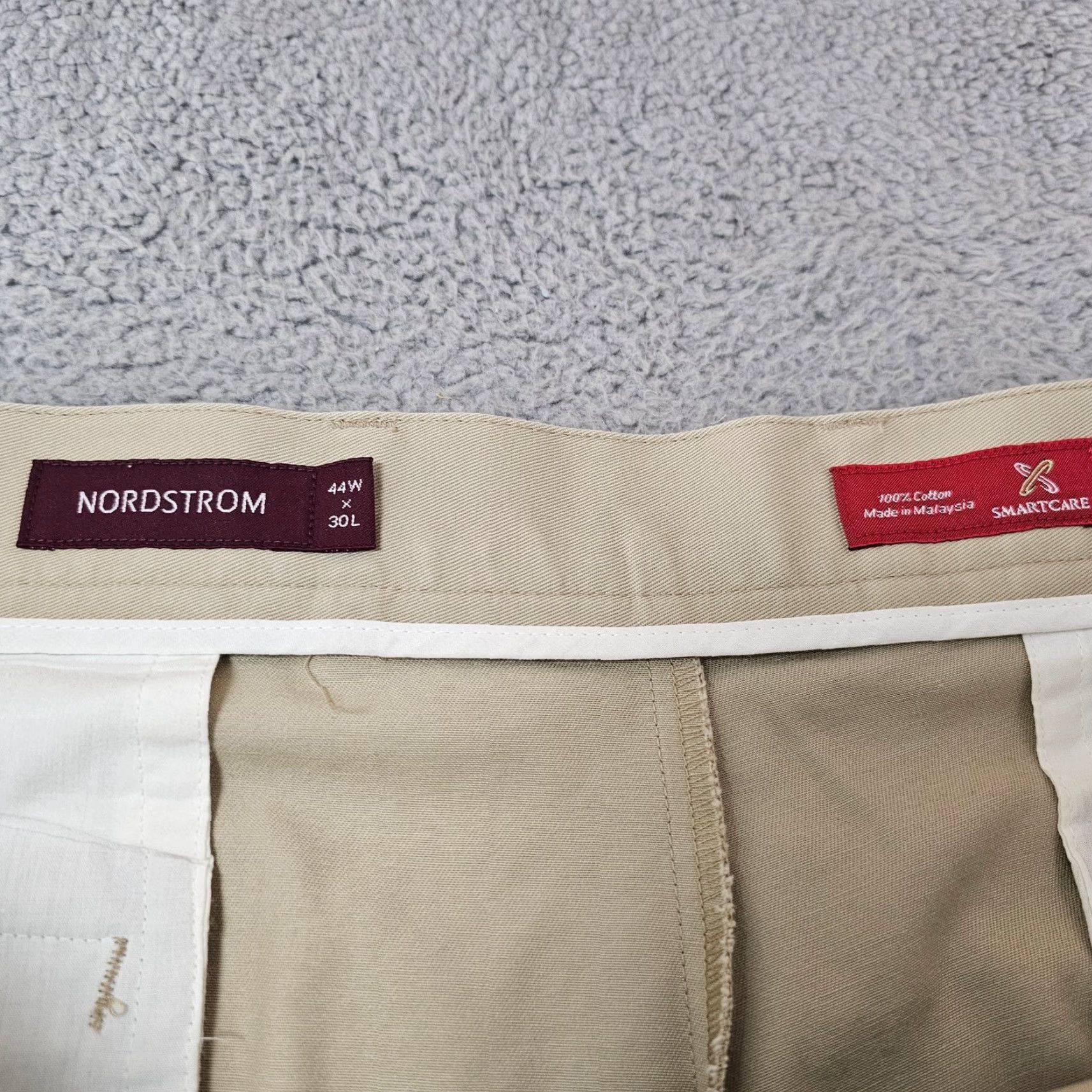 Nordstrom Nordstrom Mens Dress Pants 44x30 Khaki Twill Pleated Cotton Classic Straight Belt Loops Pockets Size US 44 / EU 60 - 4 Thumbnail