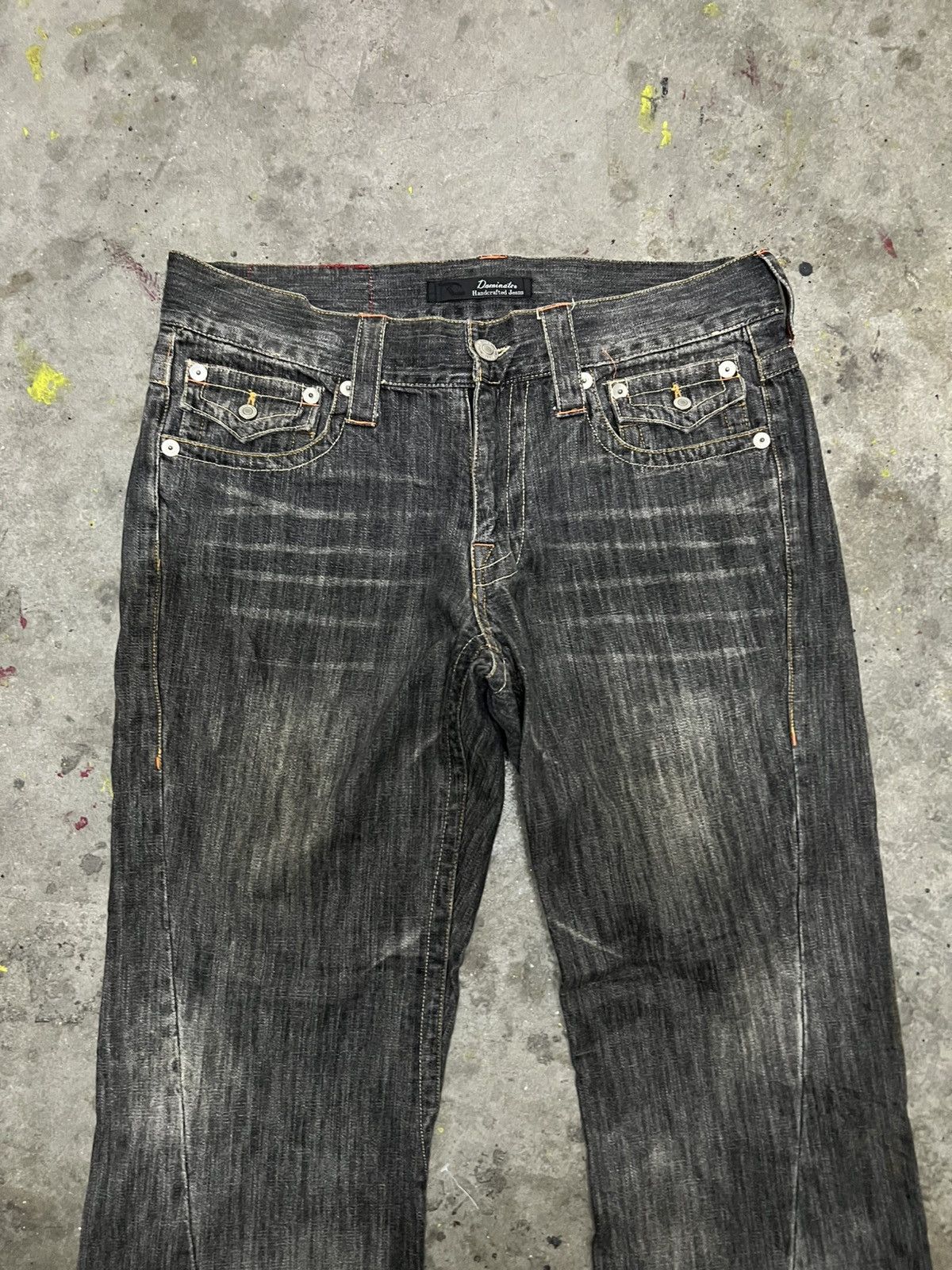 Designer × Japanese Brand FLARED🔥DOMINATE BRAND DISTRESSED DENIM PANT Size US 34 / EU 50 - 3 Thumbnail