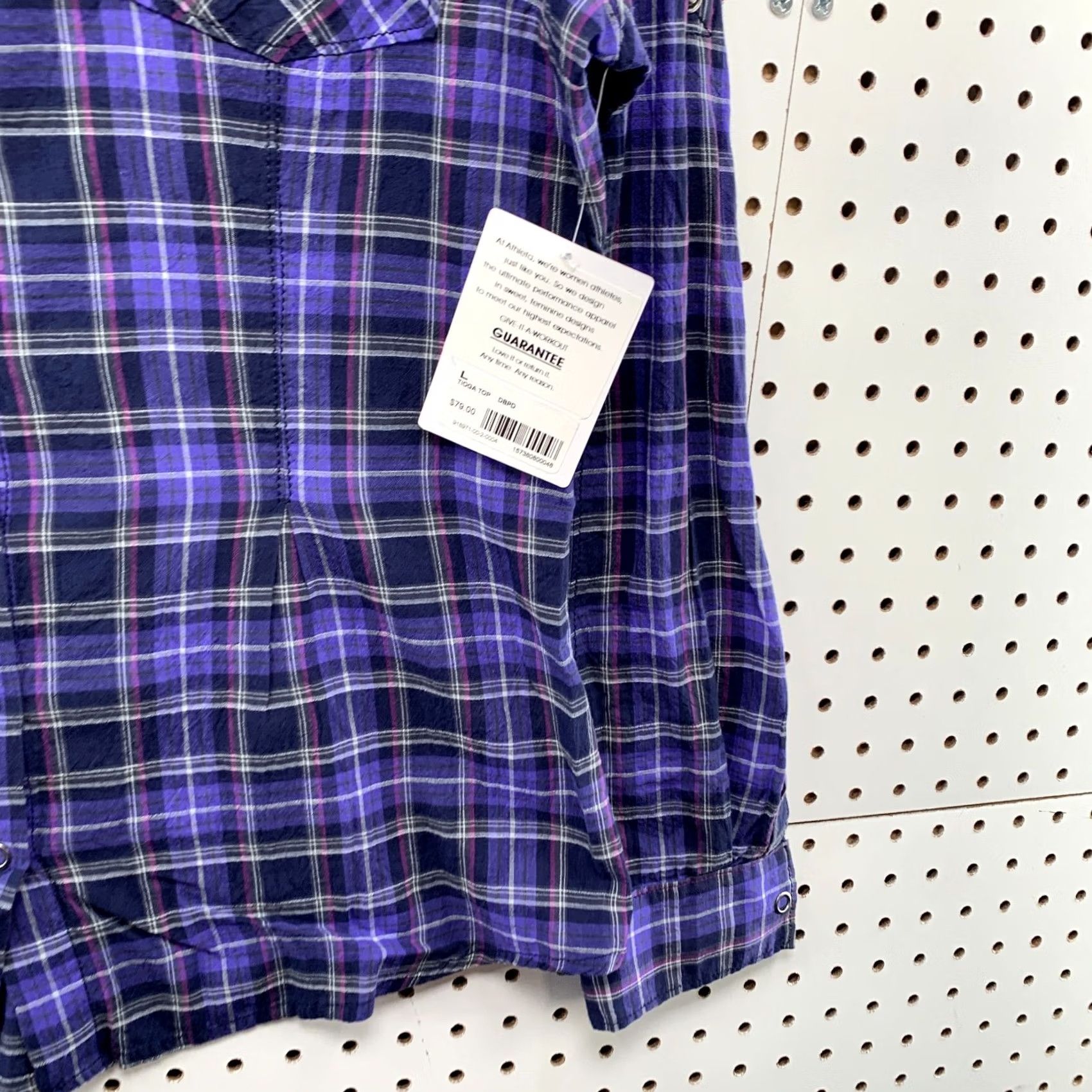 Athleta VINTAGE Athleta Button Up Shirt Womens Large Blue Purple Plaid NWT Western 22X27.5 Size L / US 10 / IT 46 - 7 Thumbnail