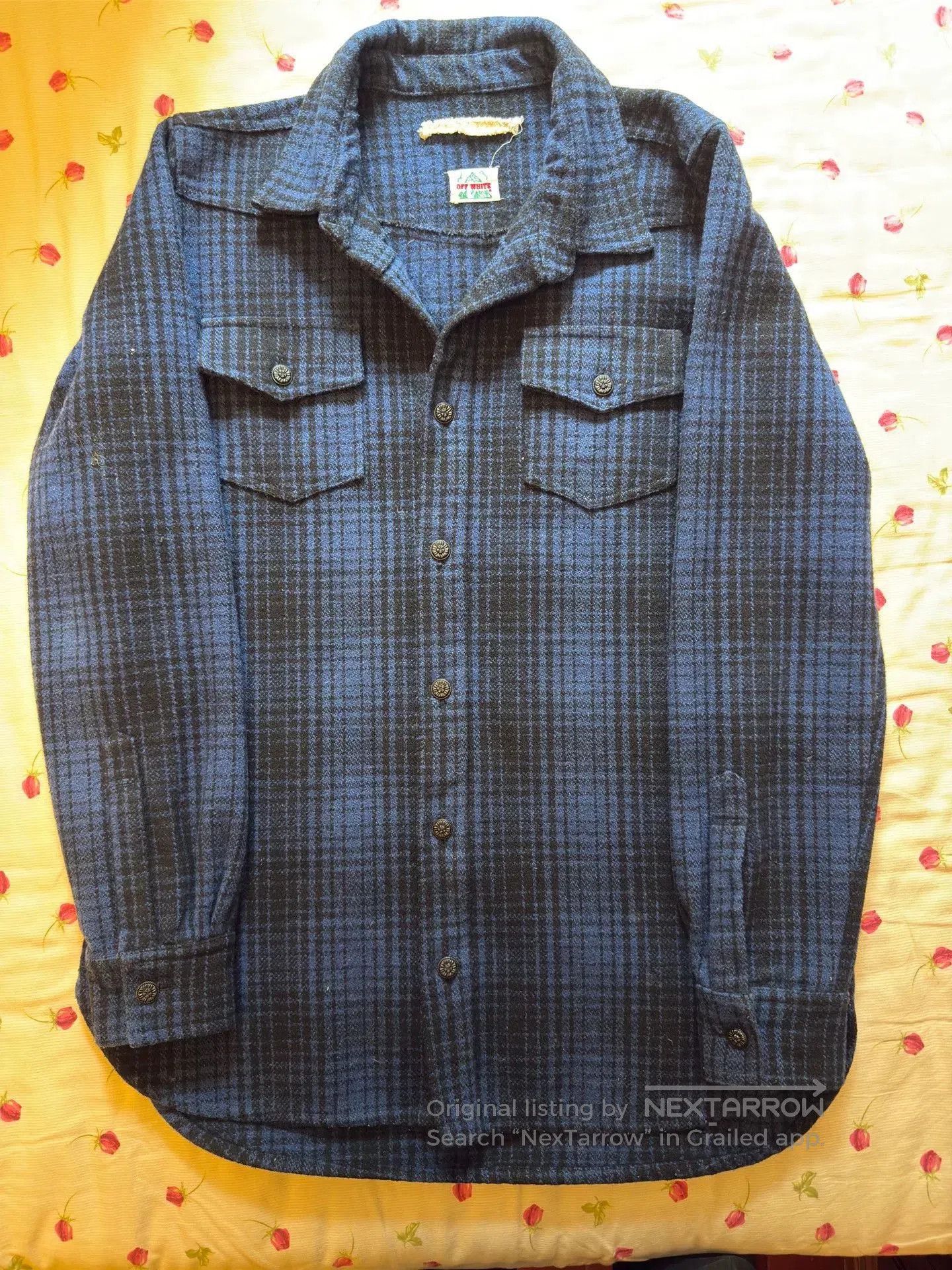 Off-White Off White Blue Wool Shirt Jacket. Size US S / EU 44-46 / 1 - 1 Thumbnail