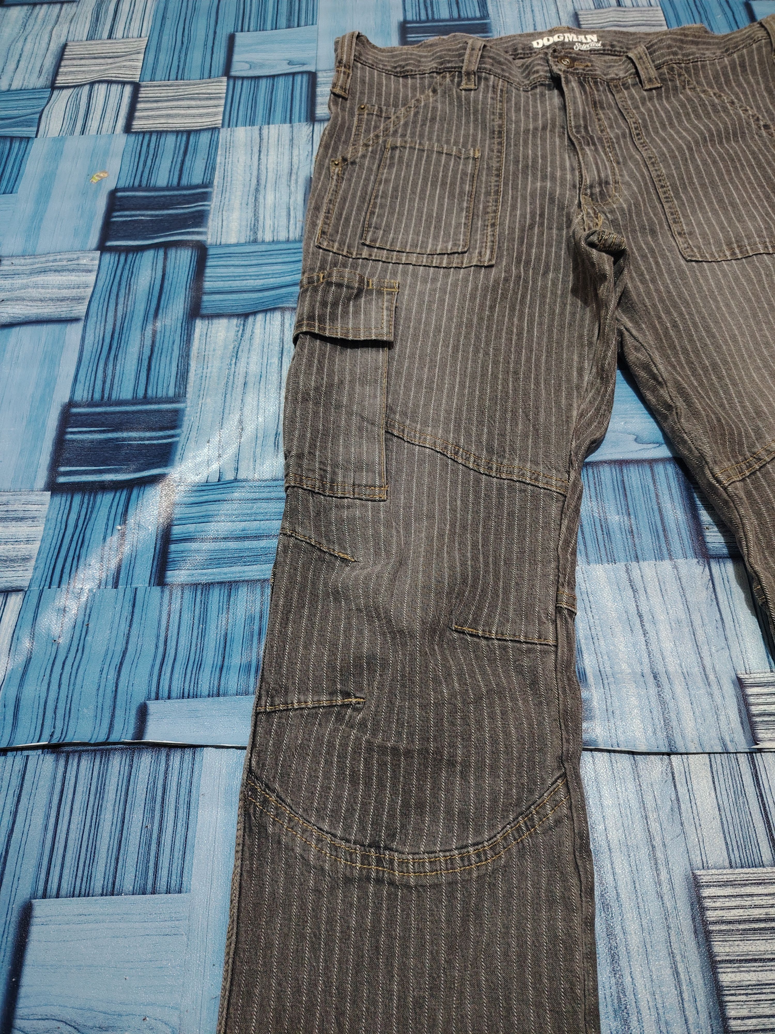 5351 POUR LES HOMMES Dogman Selected Cargo Multipocket Striped Stretch Pants Size US 35 - 6 Thumbnail
