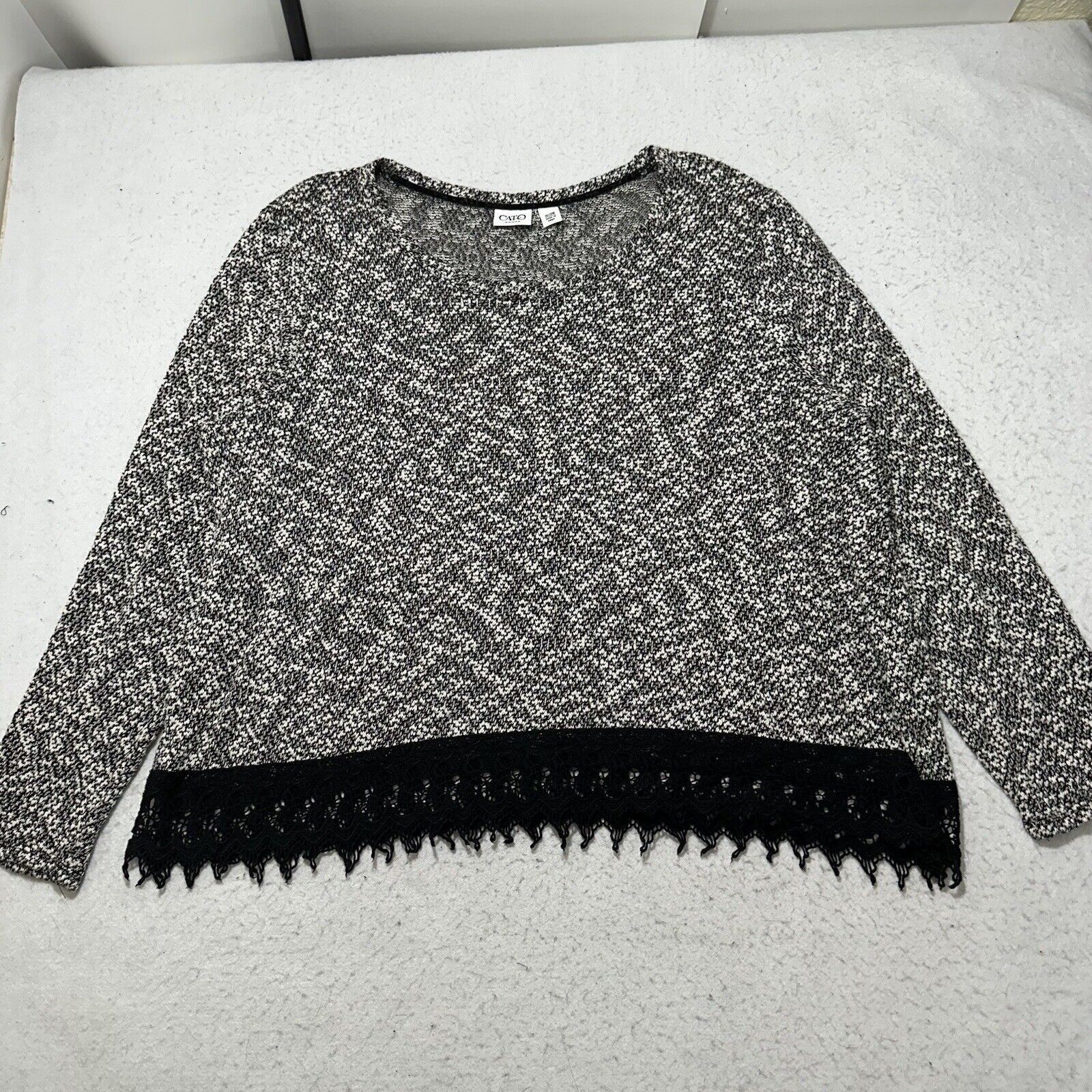 Other CATO 18/20W Lightweight Crewneck Sweater Lace Trim Pullover Size XXL / US 16-18 / IT 52-54 - 1 Thumbnail