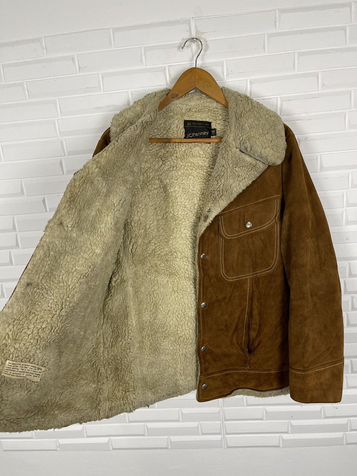 JCPenney TRUE VINTAGE 80’s SUEDE COWHIDE JC Penney SHEARLING JACKET Size US M / EU 48-50 / 2 - 5 Thumbnail