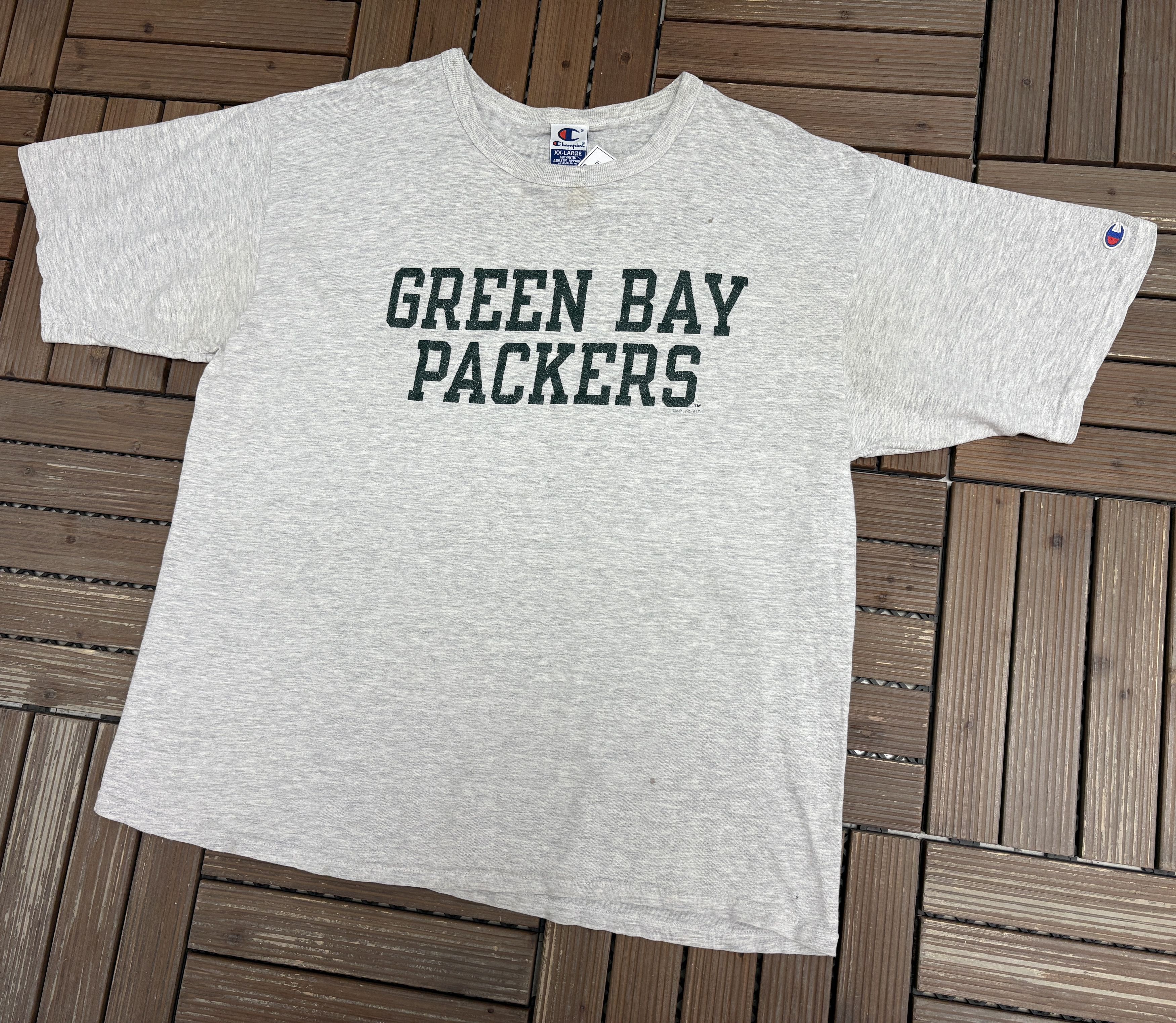 Champion × Vintage Green Bay Packers Vintage Champion Grey T-Shirt Tee Size US XXL / EU 58 / 5 - 4 Thumbnail