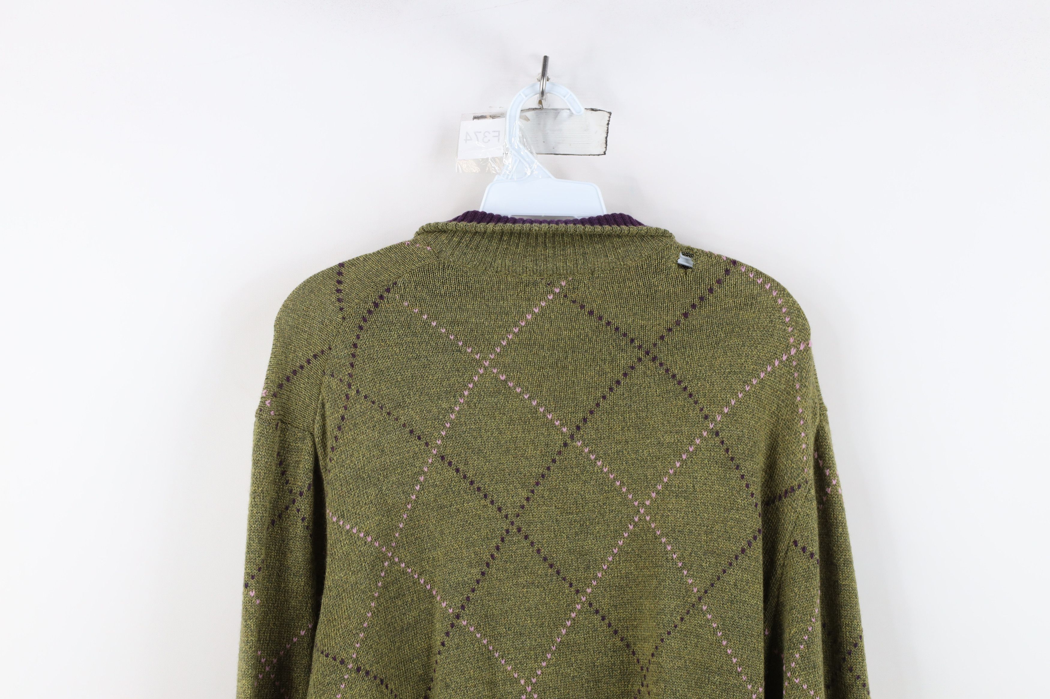 Vintage Vintage Streetwear Argyle Diamond Half Zip Pullover Sweater Size US L / EU 52-54 / 3 - 14 Thumbnail