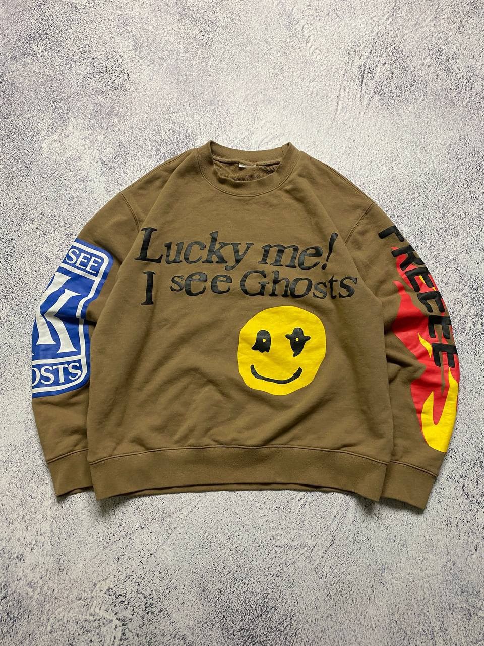 Rap Tees Lucky Me I See Ghosts Smiley Face Rap Hip Hop Sweatshirt Size US M / EU 48-50 / 2 - 1 Thumbnail