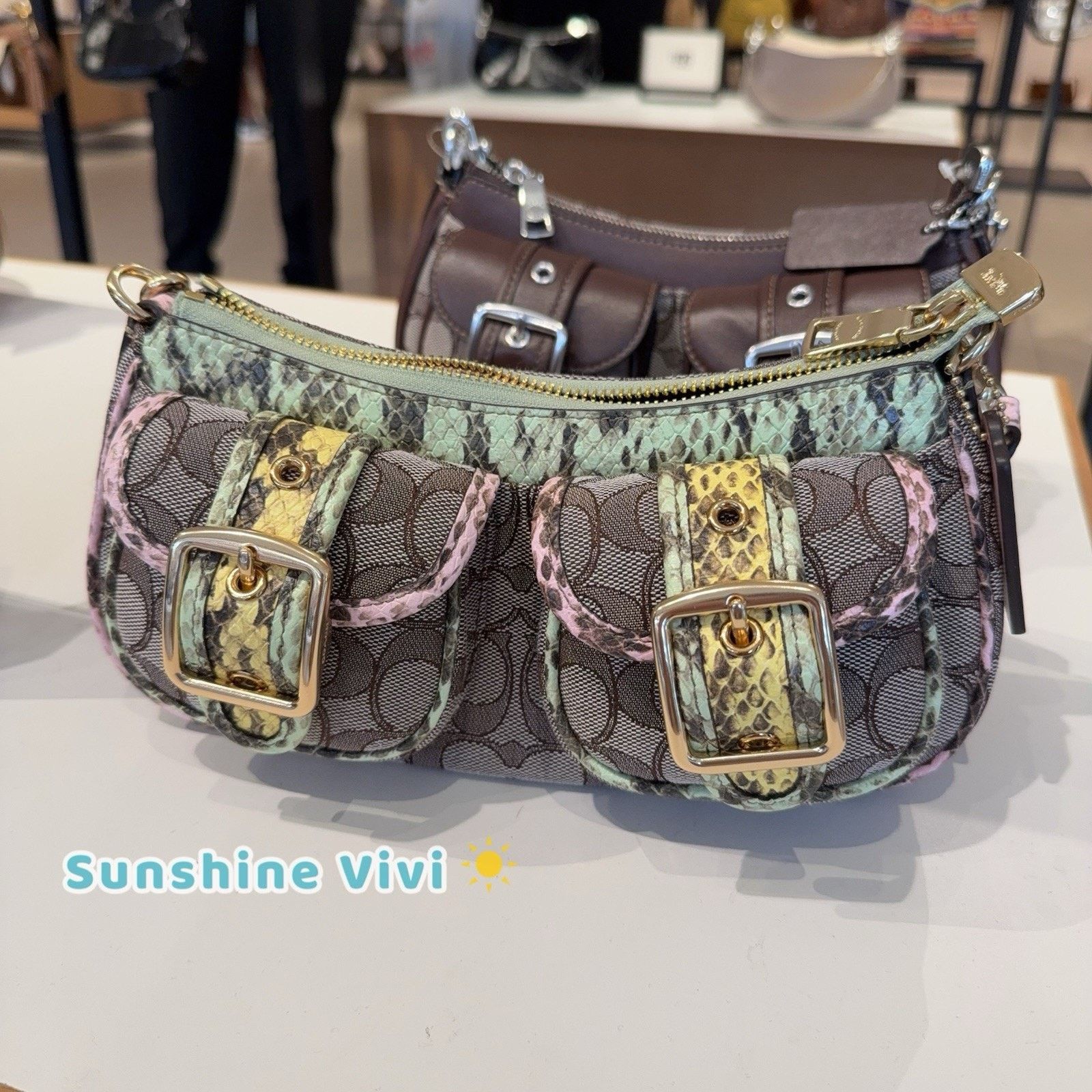Coach NWT Coach Ashton Shoulder Bag CDW50 snake embossed leather Size ONE SIZE - 1 Thumbnail