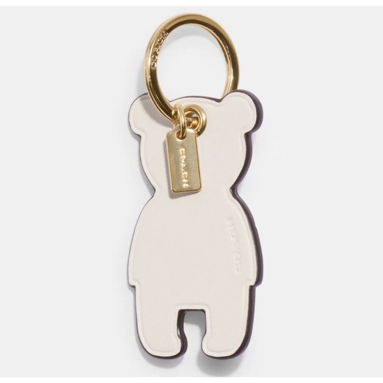Coach NWT COACH CF156 Leather Bear Keychain Bag Charm White Size ONE SIZE - 5 Thumbnail