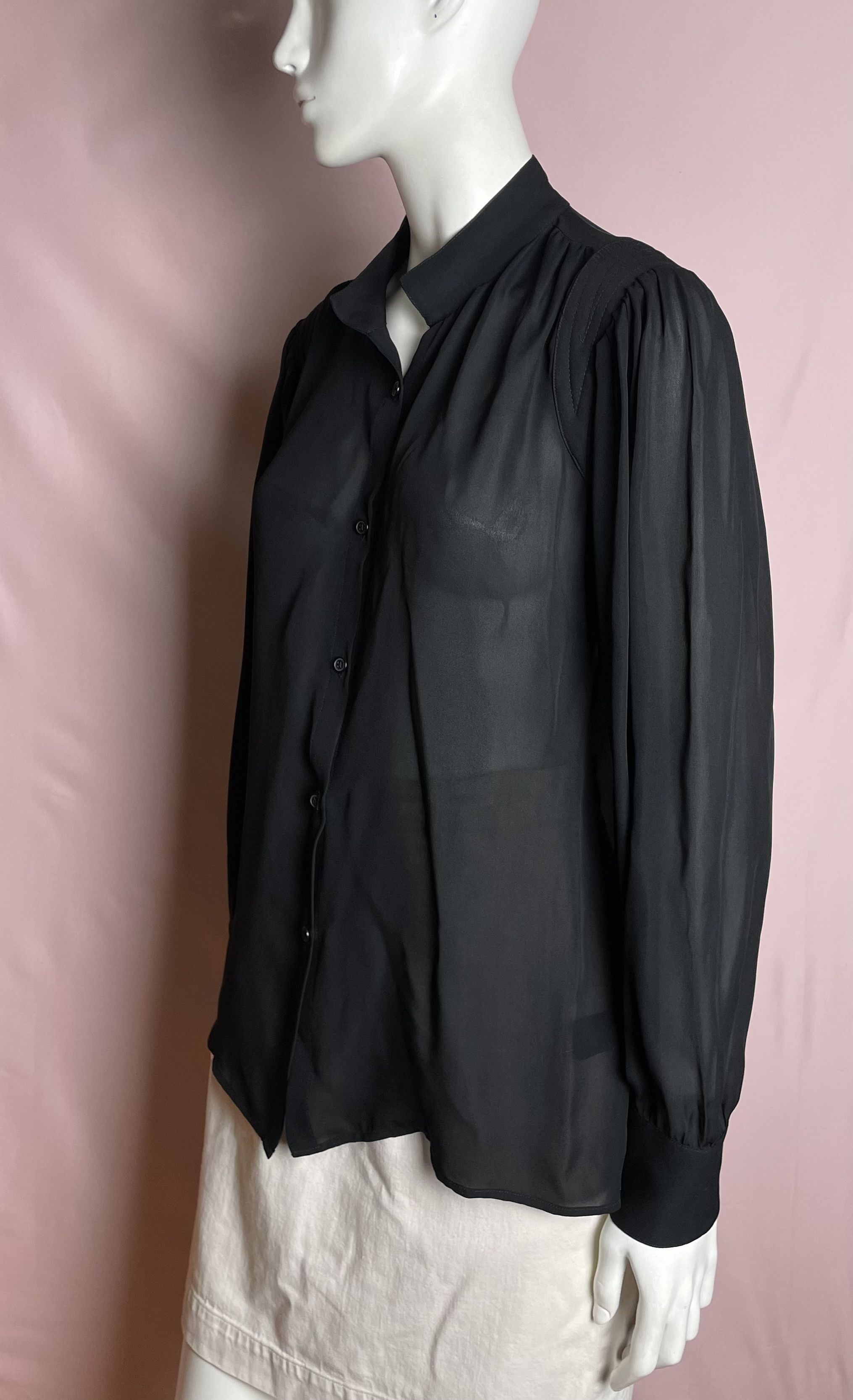 Nili Lotan Nili Lotan Silk Blouse Shirt Classic Black Size L Size L / US 10 / IT 46 - 4 Thumbnail
