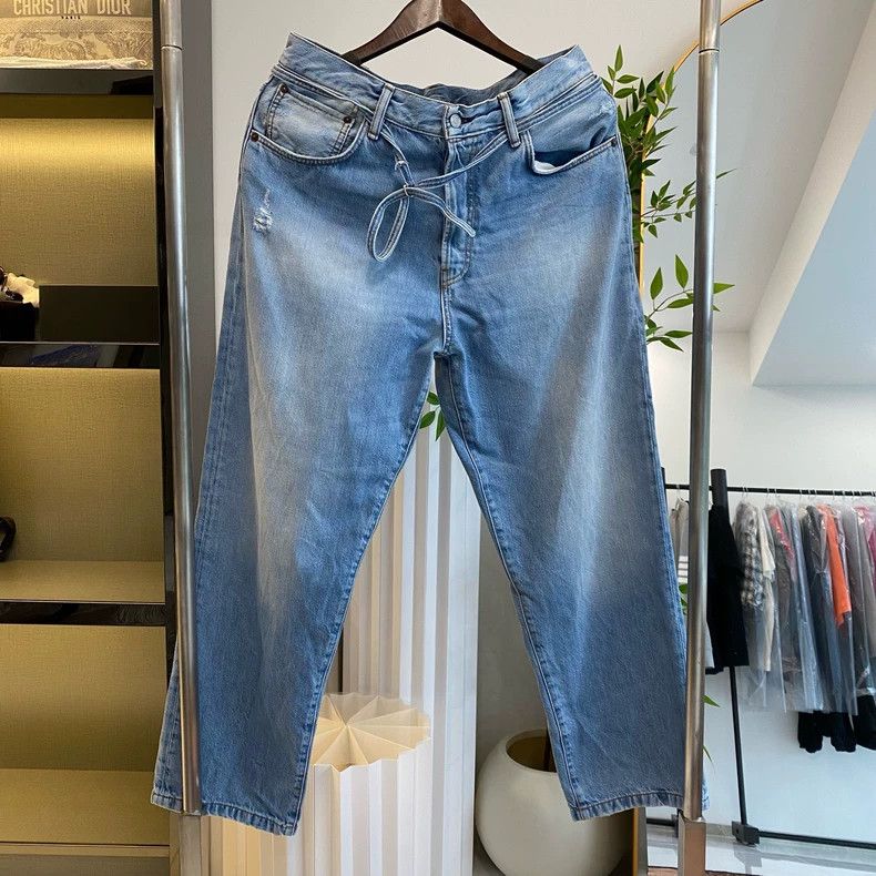 Acne Studios Light blue solid color loose jeans without el