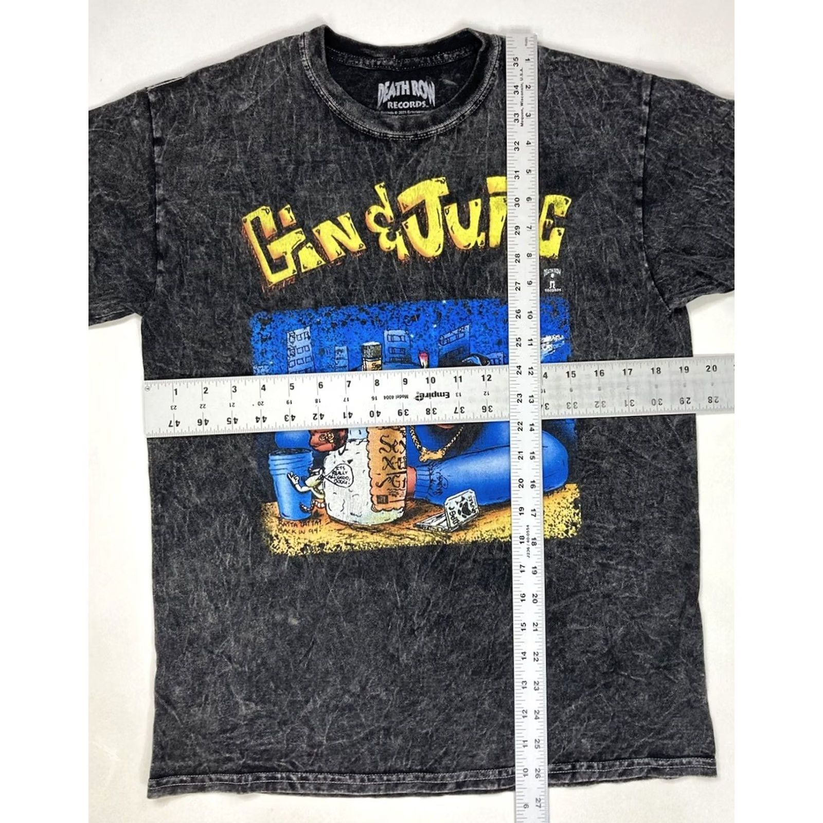 Vintage VINTAGE Death Row Snoop Dogg Gin & Juice Graphic T-shirt Men Small Black Acid Wash Ragged Size US S / EU 44-46 / 1 - 5 Thumbnail