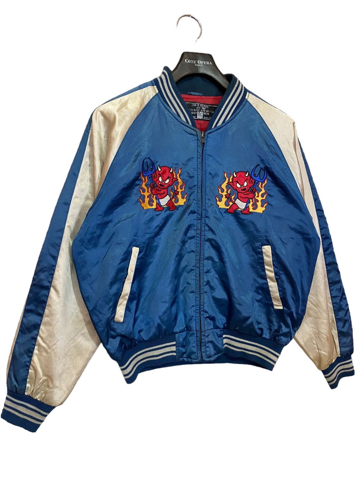 Japanese Brand × Traditional Weatherwear Vintage sukajan devil emboidery jacket satin very rare Size US L / EU 52-54 / 3 - 2 Thumbnail