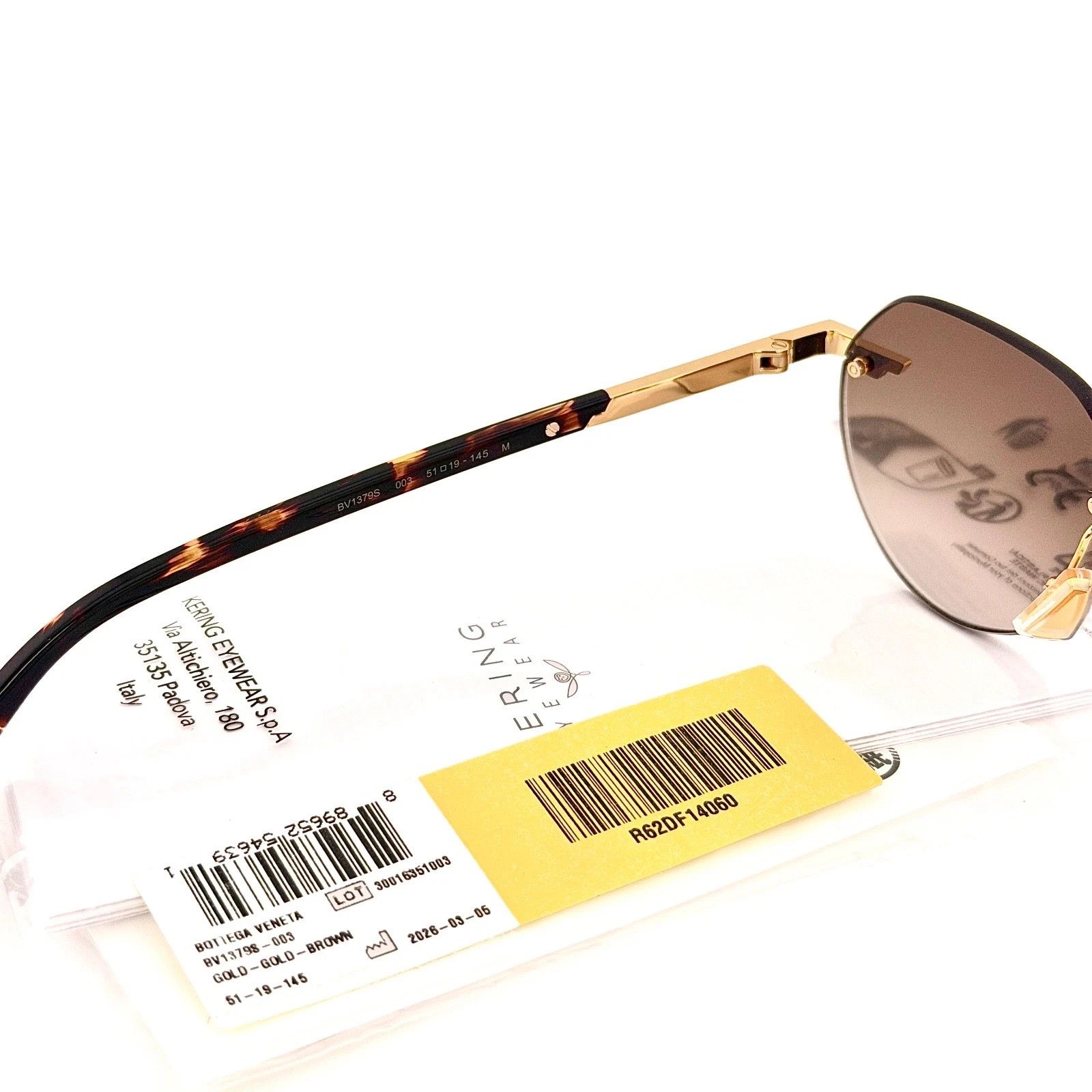 Bottega Veneta BOTTEGA VENETA 1379 BV1379S Brown Classic Oval Sunglass 003 Size ONE SIZE - 6 Thumbnail