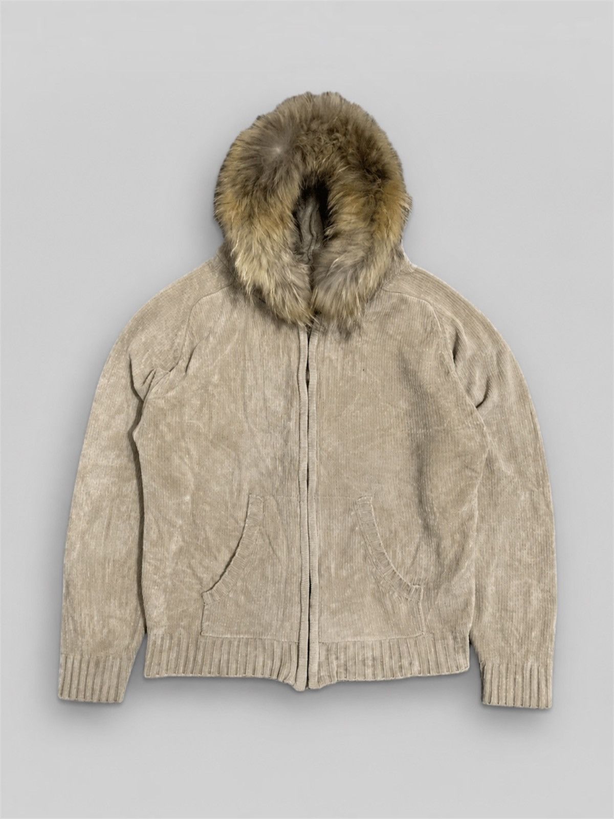 Other American Creations Corduroy Zip Fur Hood Issey Yohji Style Size M / US 6-8 / IT 42-44 - 1 Thumbnail