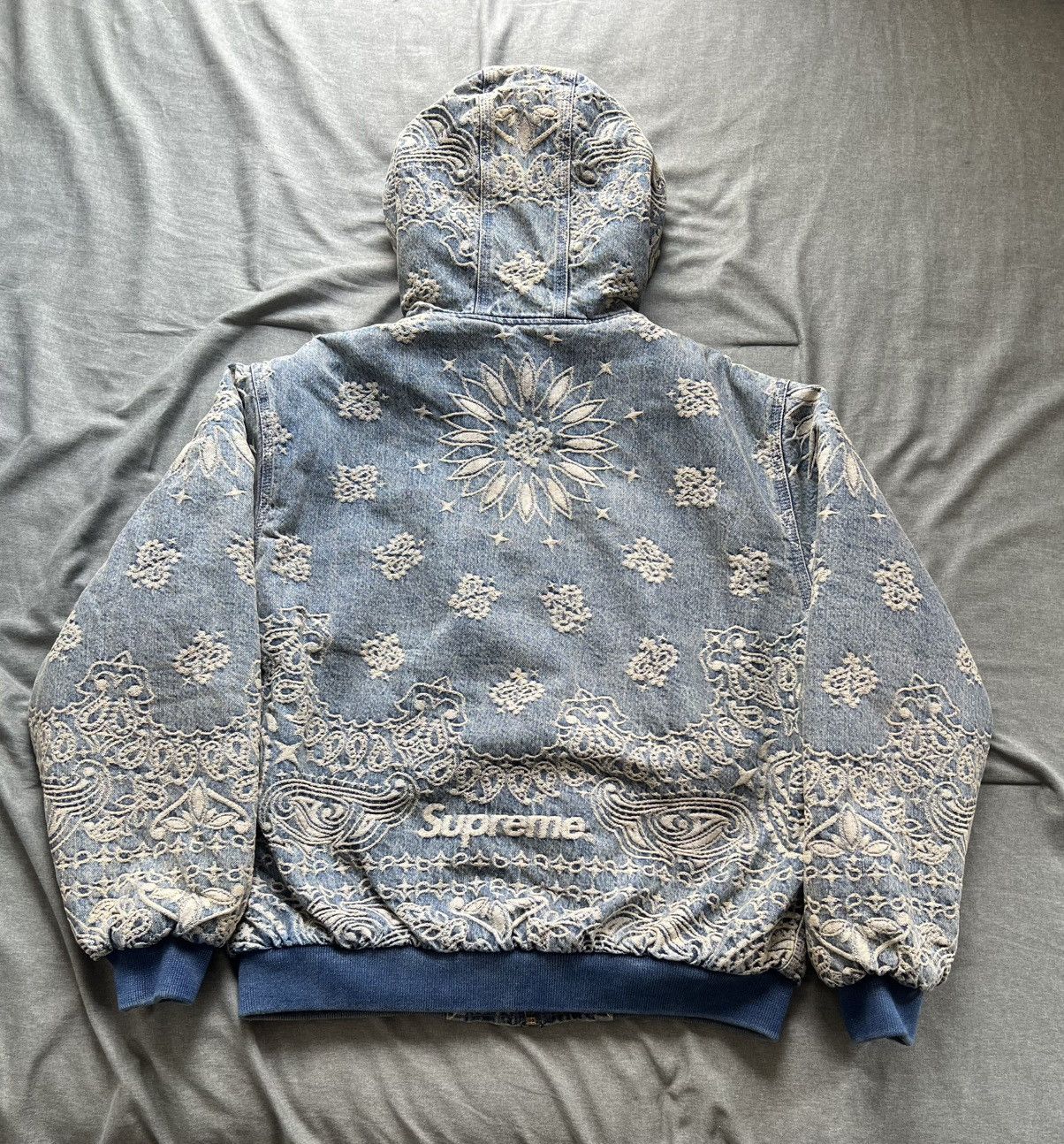 Streetwear × Supreme Supreme Bandana Jacquard Denim Hooded