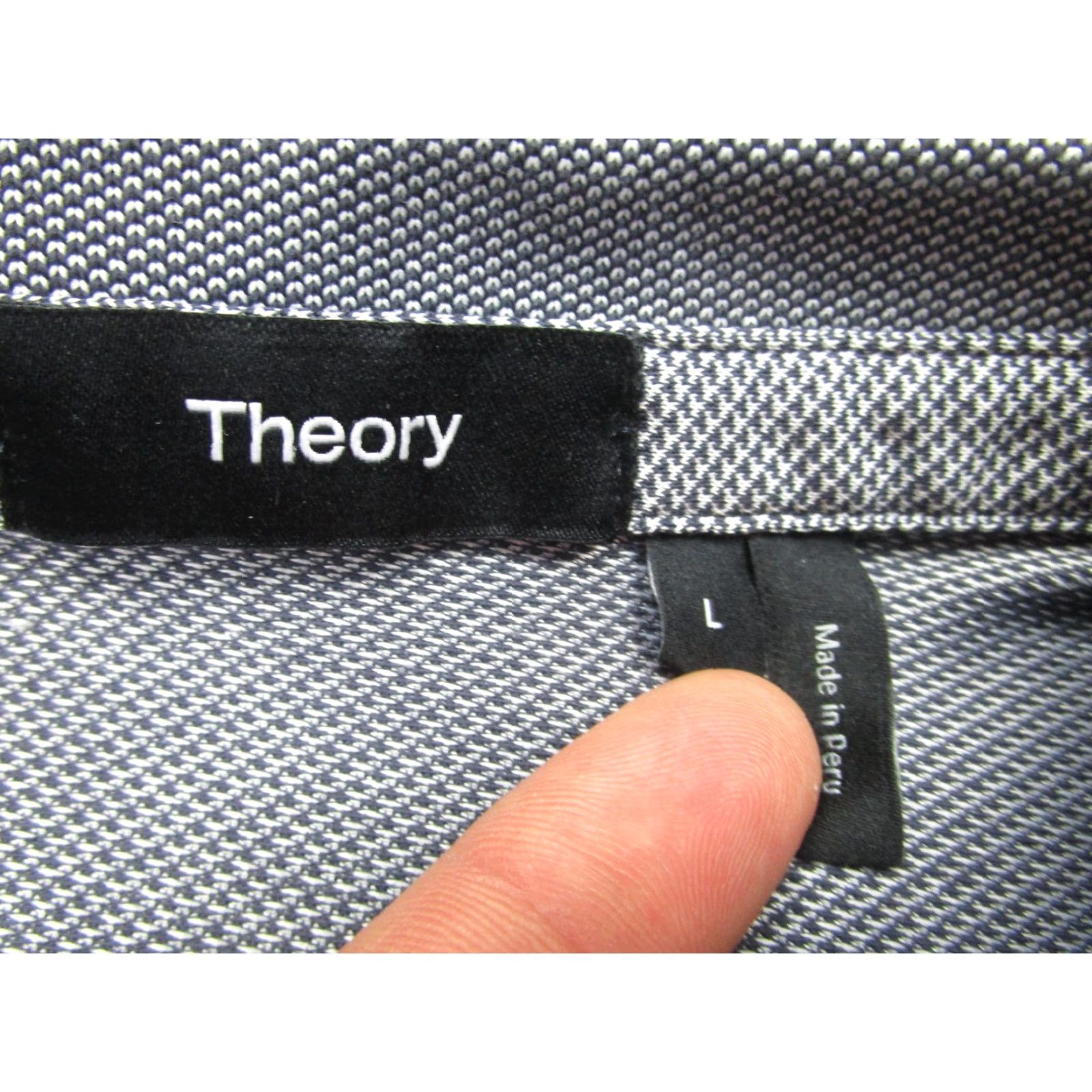 Theory Theory Polo Shirt Mens Large Gray Micro Jacquard Knit Golf Size US L / EU 52-54 / 3 - 4 Thumbnail