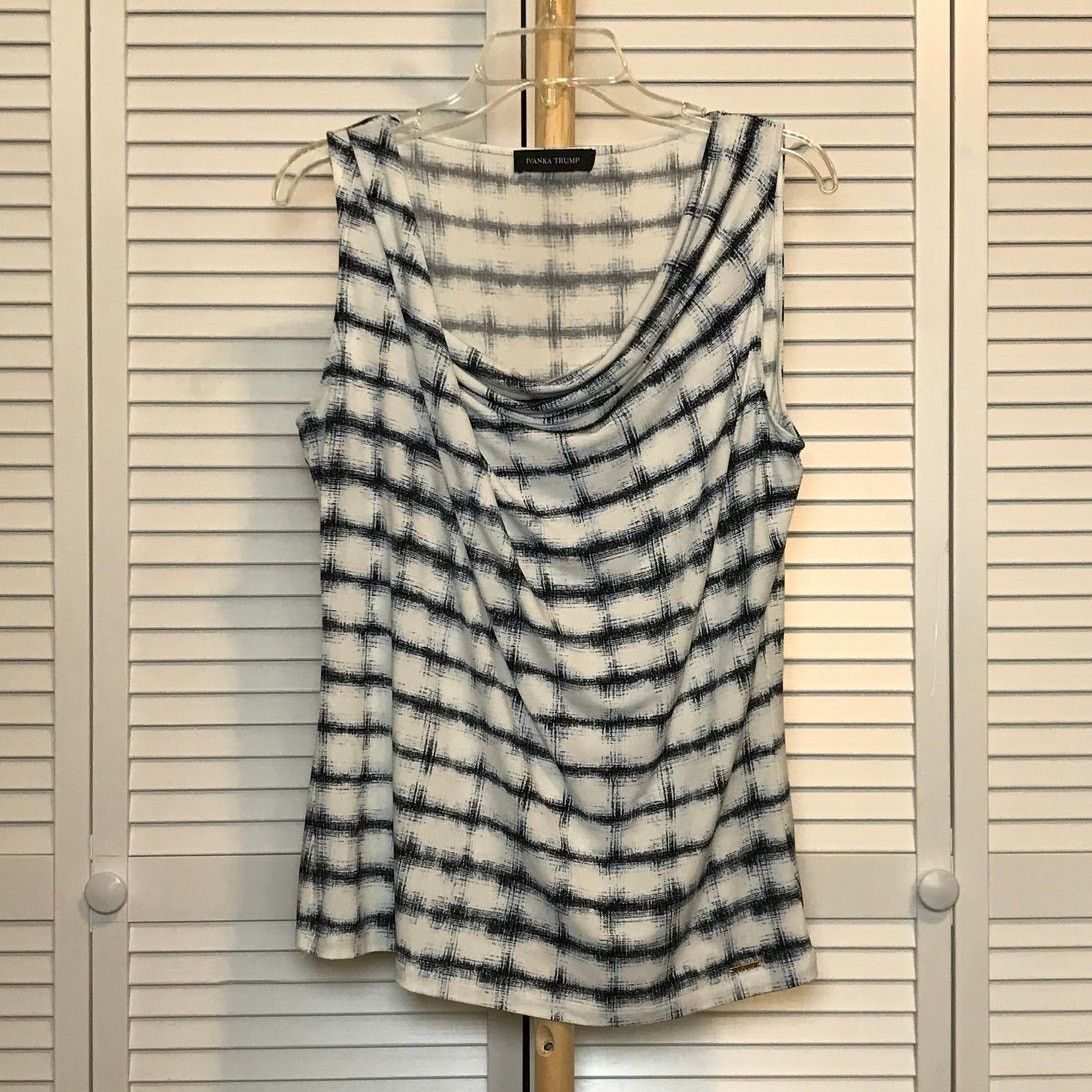 Other Ivanka Trump Grid Pattern Cowl Neckline Sleeveless Blouse Size L / US 10 / IT 46 - 1 Thumbnail