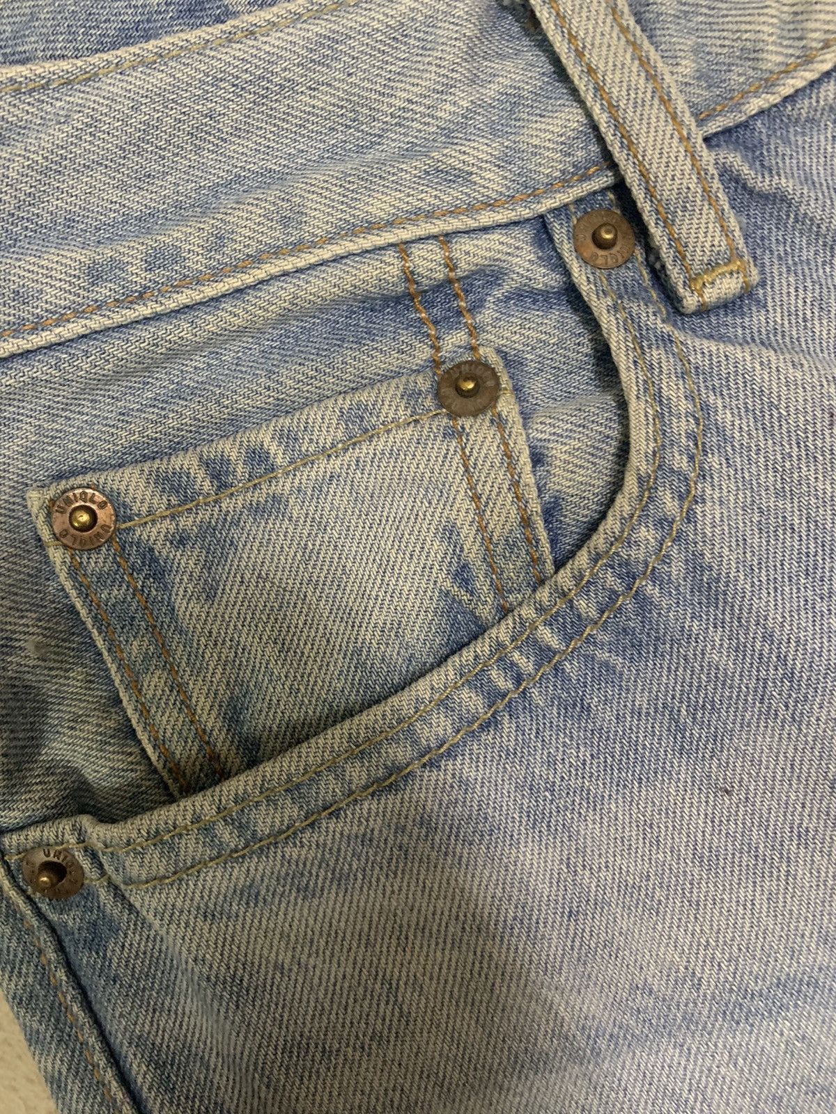 Uniqlo Vintage Y2K Uniqlo Mud Wash Straight Fit Distressed Jeans Size US 29 - 6 Thumbnail