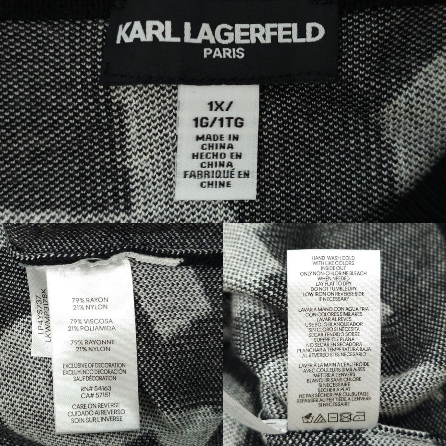 Karl Lagerfeld Karl Lagerfeld Paris Scrambled Logo Sweater Women 1X Ribbed Size ONE SIZE - 7 Thumbnail