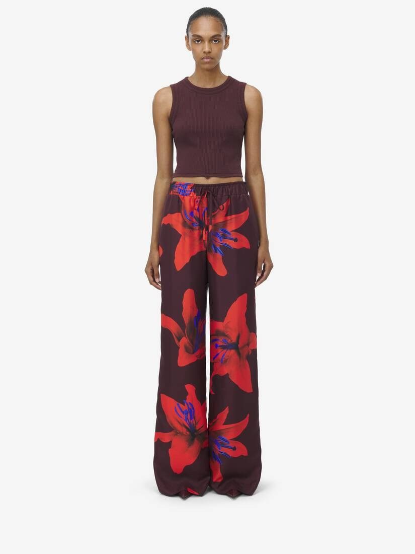 Alexander McQueen o1srvl11e0226 Flame Lily Pyjama Trousers In Multicolor Size 26" / US 2 / IT 38 - 1 Thumbnail