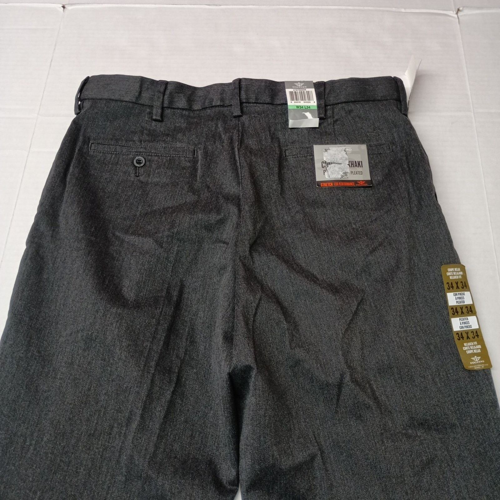 Dockers Dockers Comfort Khaki Pants Men's 34x34 Relaxed Pleated Gray Size US 34 / EU 50 - 8 Thumbnail