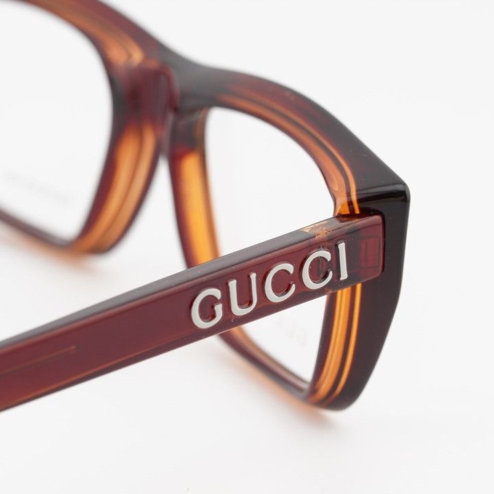 Gucci Gucci GG1724O 002 Eyeglasses Dark Havana 52mm Square Frame Size ONE SIZE - 5 Thumbnail