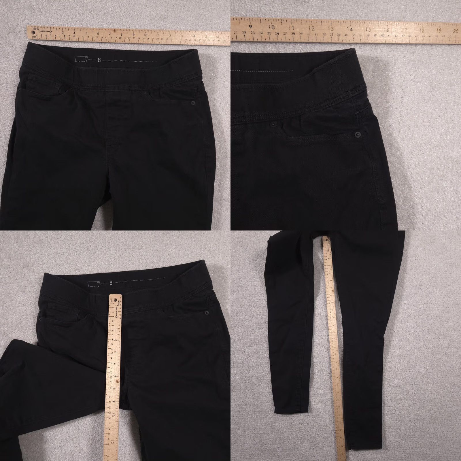 Levi's Levi'S Women Jeans 8 Black Pull On Skinny Stretch Mid Rise Casual Size 30" / US 8 / IT 44 - 8 Thumbnail