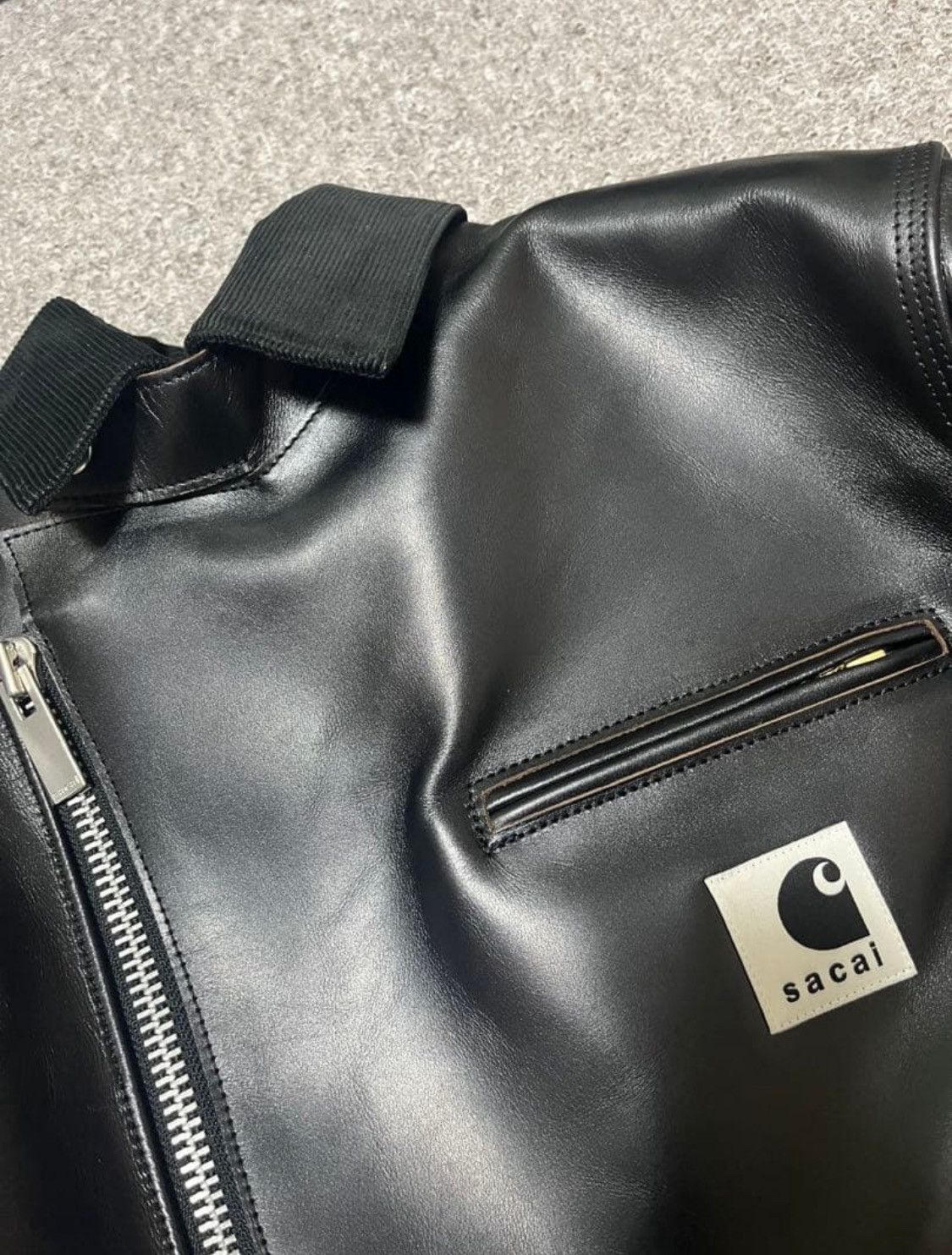 Carhartt Wip × Sacai sacai x Carhartt Leather Detroit Jacket size 1 Size S / US 4 / IT 40 - 5 Thumbnail