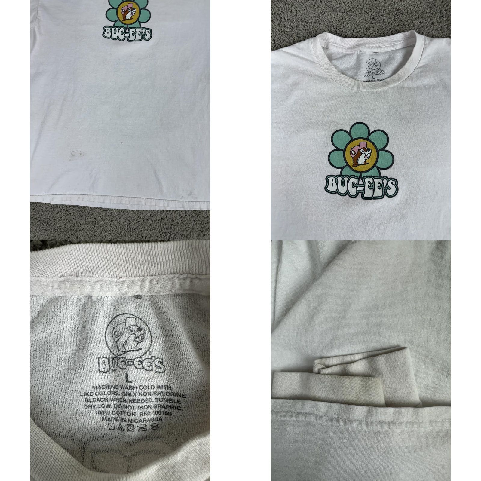 Logo 7 Buc-ee's Shirt Mens Large White Be Kind Long Sleeve Graphic Flower Logo Texas Size US L / EU 52-54 / 3 - 8 Thumbnail