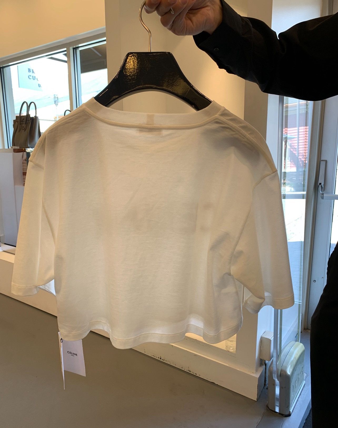 Celine Cropped Celine T-Shirt in cotton Jersey Size L / US 10 / IT 46 - 4 Thumbnail