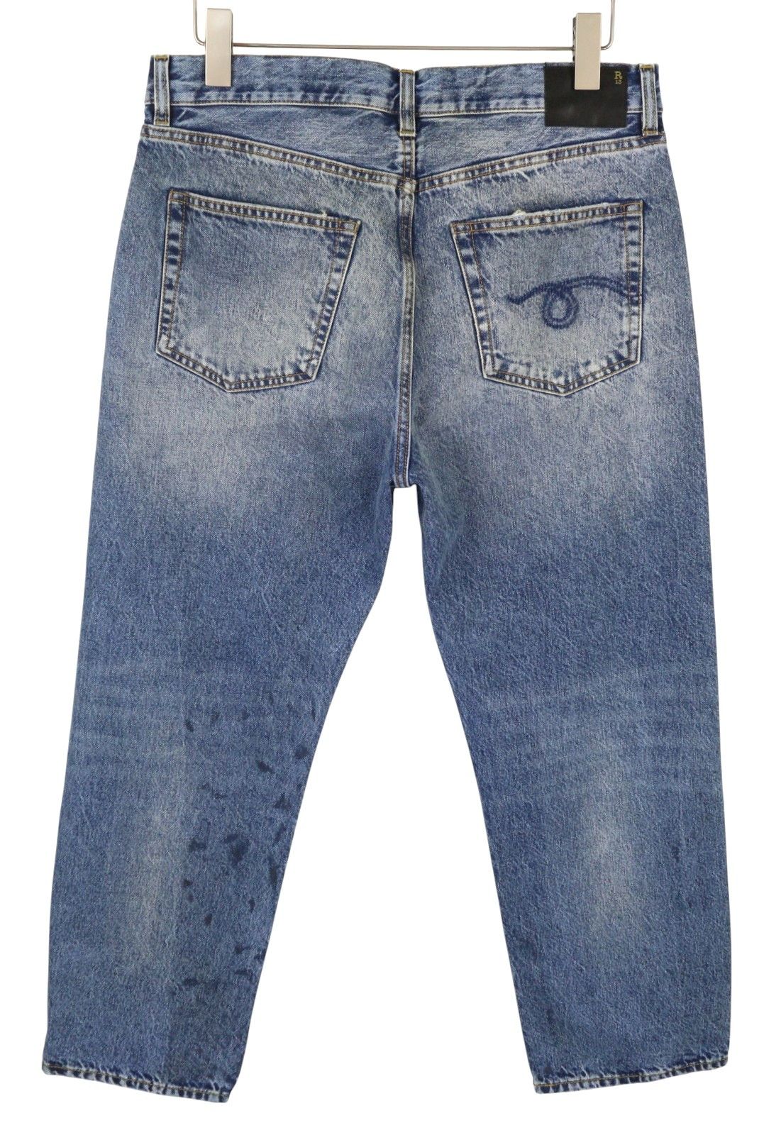 R13 BOYFRIEND 29 Jasper Cropped Blue PF25 Jeans 87191 Size 29" - 4 Thumbnail