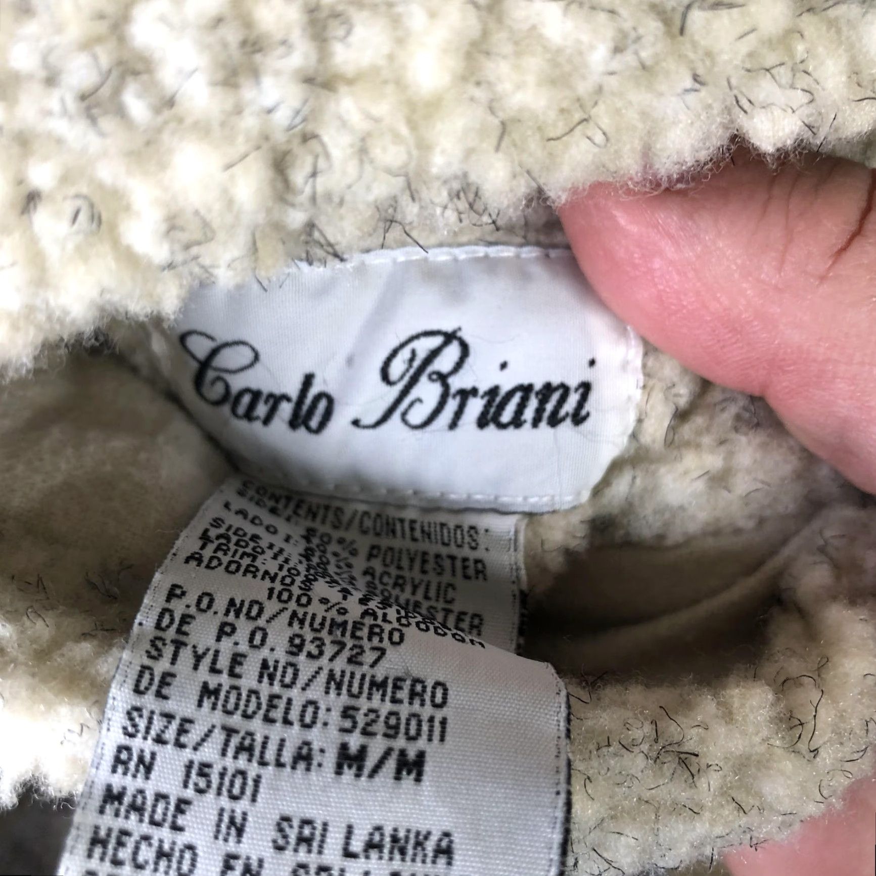 Vintage Carlo Briani Jacket Womens M Reversible Sherpa Fleece Nylon Drawstring Ivory Beige Pocketed Collared Embroidered Size M / US 6-8 / IT 42-44 - 7 Thumbnail