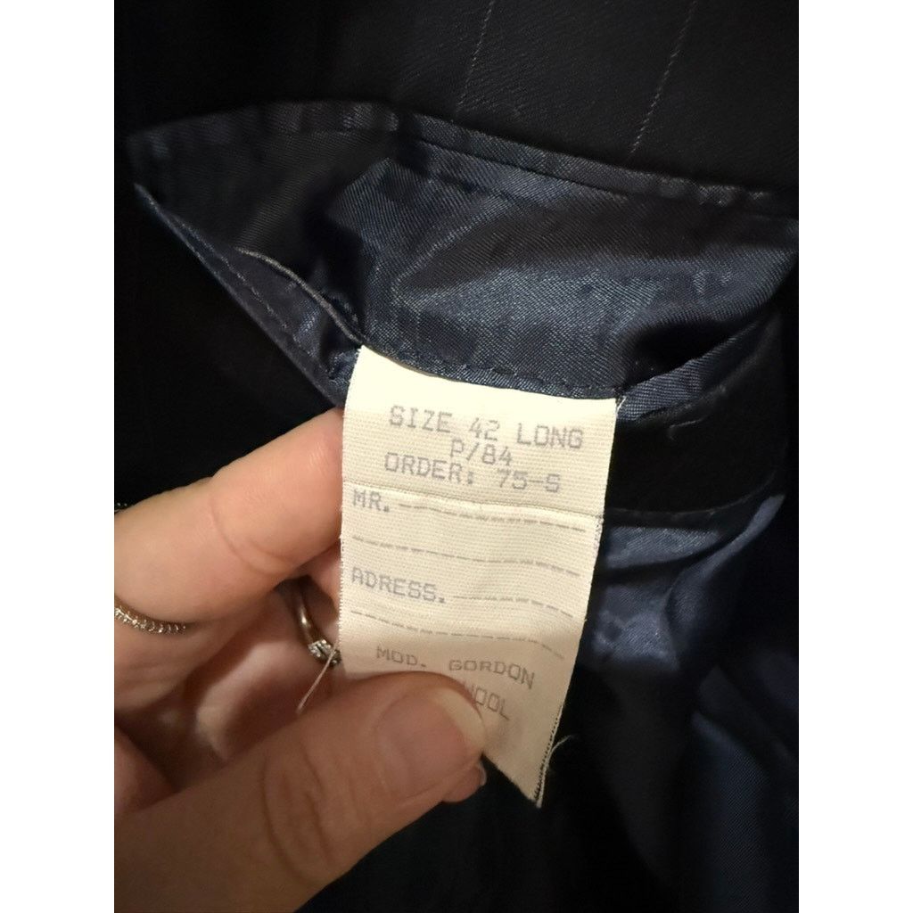 Jos. A. Bank Jos. A. Bank Men's Black Pinstripe Wool Suit Jacket Size 42L - 4 Thumbnail