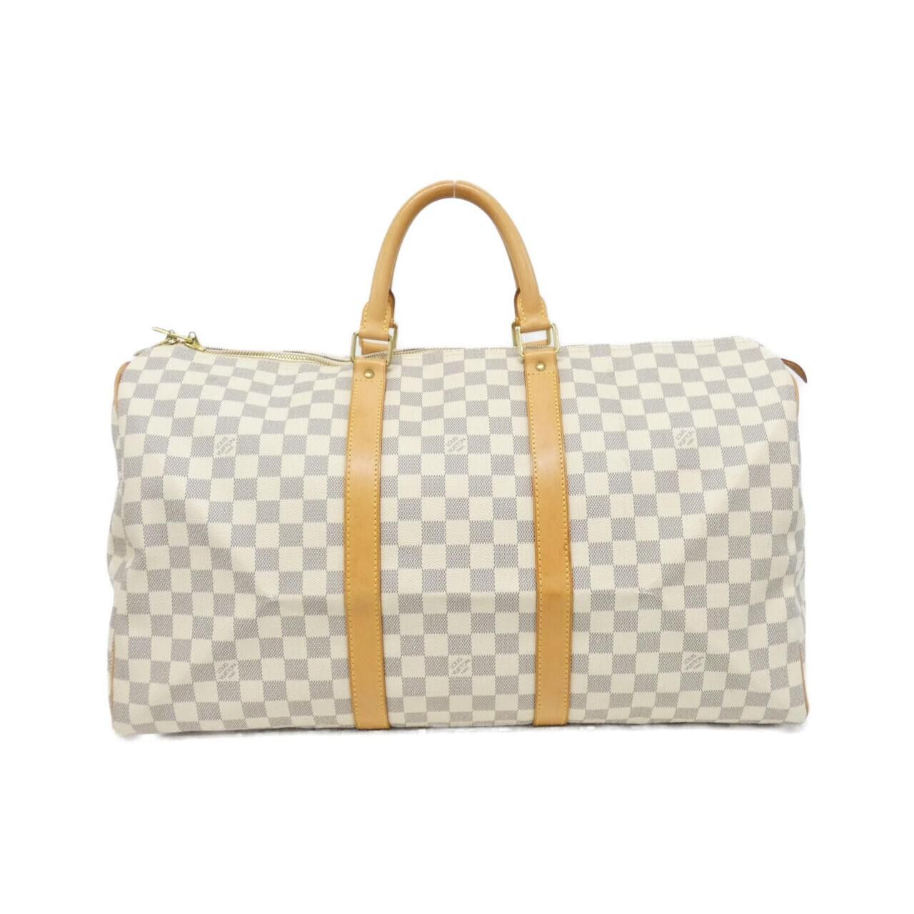 Louis Vuitton Louis Vuitton Louis Vuitton Keepall Damier Azur Boston Bag Textile Travel Bag N41430 DUTY FREE for USA Size ONE SIZE - 1 Thumbnail