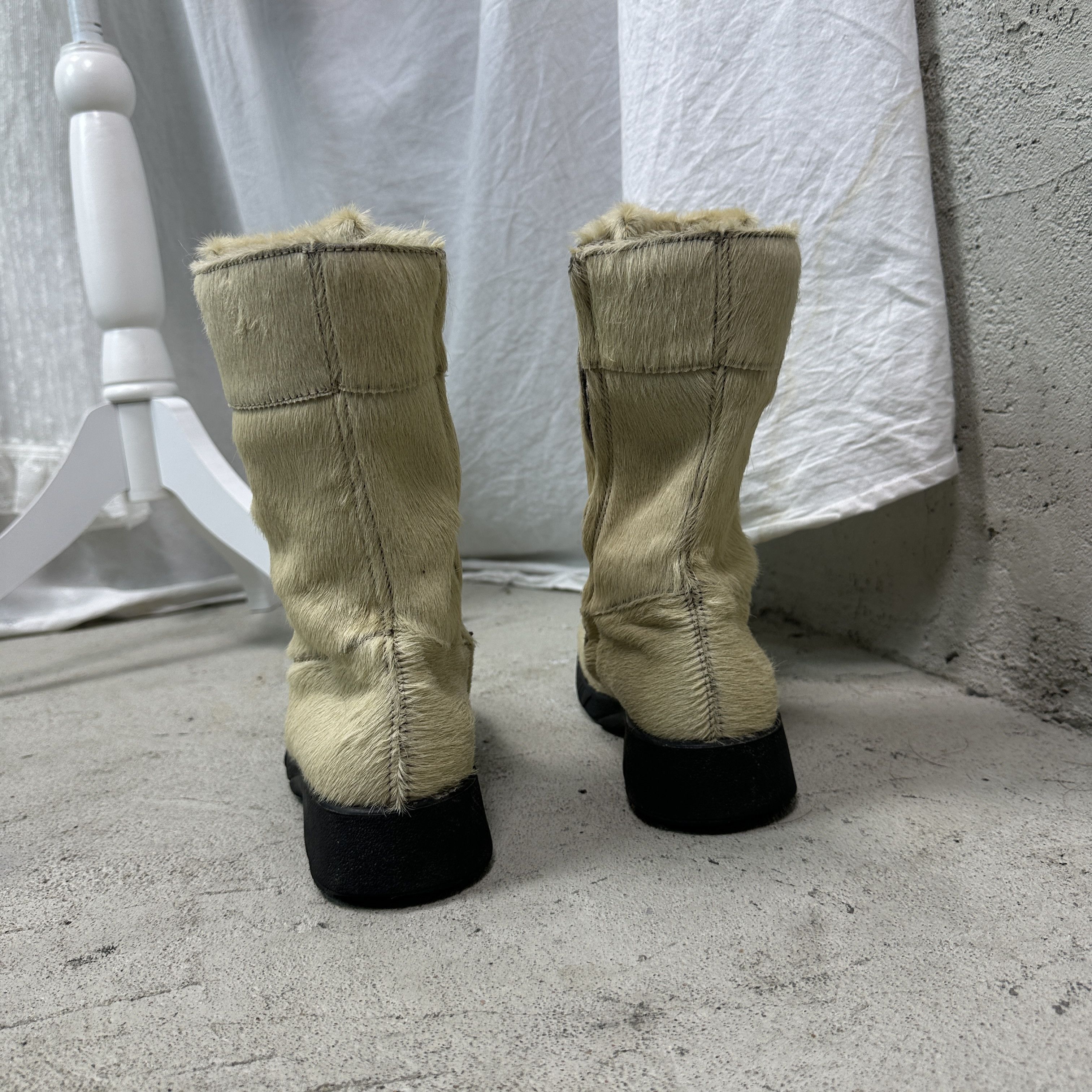 Vintage Vintage Leather Pony Hair Bumper Cream Snow Boots Y2K Size US 6 / IT 36 - 5 Thumbnail