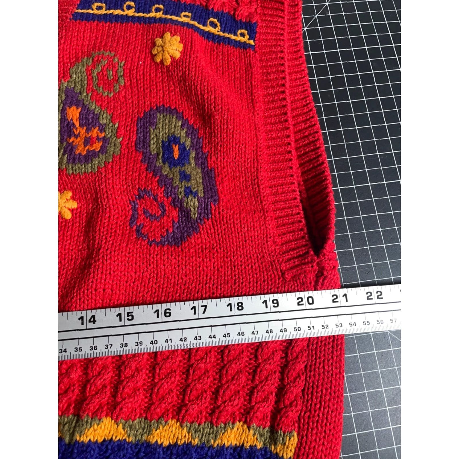 Vintage VINTAGE Russ Sweater Vest Shirt Womens Medium Red Paisley 90s Retro Size M / US 6-8 / IT 42-44 - 5 Thumbnail