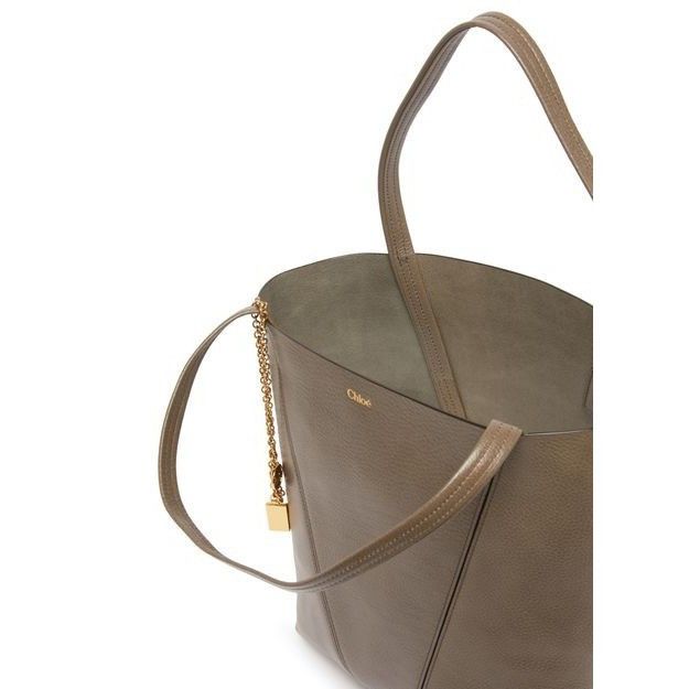 Chloe Chloe Medium Spin Flannel Gray Grained Leather Tote Bag New Size ONE SIZE - 4 Thumbnail
