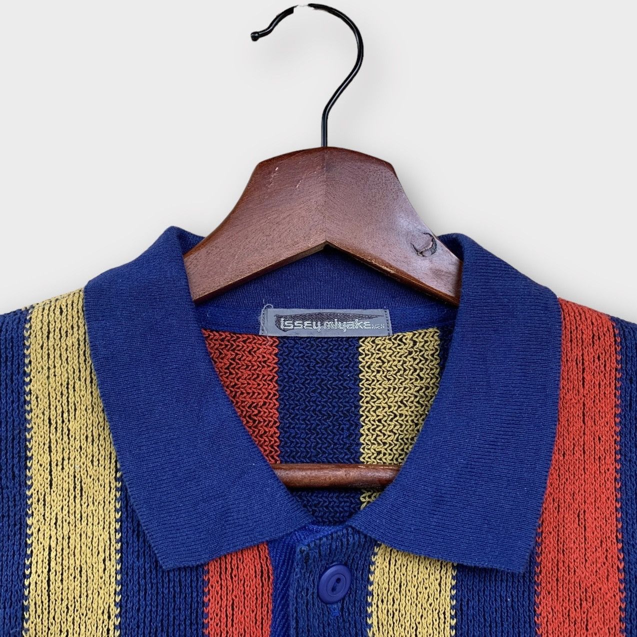 Issey Miyake Rare! Vintage 80s Stripe Issey Miyake Men Polos Knit Shirt Size US M / EU 48-50 / 2 - 5 Thumbnail