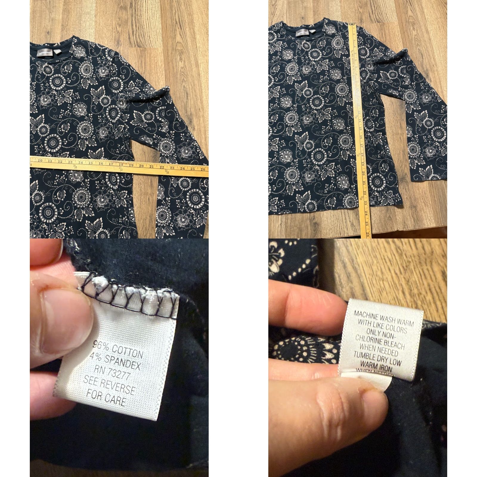 Croft & Barrow Croft & Barrow Shirt Women's XL Black Brown Floral Long Sleeve Size XL / US 12-14 / IT 48-50 - 8 Thumbnail