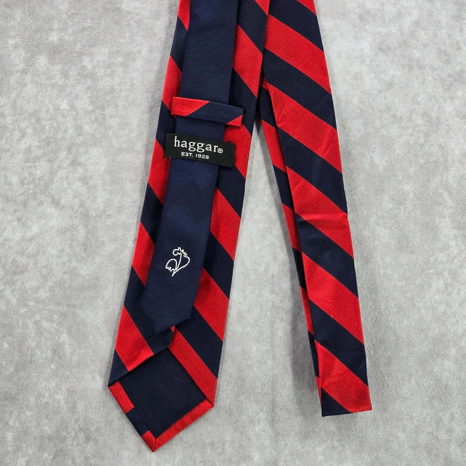 Haggar Haggar Red Blue Stripe 75% Silk 25% Polyester Neck Tie Size 30 - 3 Thumbnail