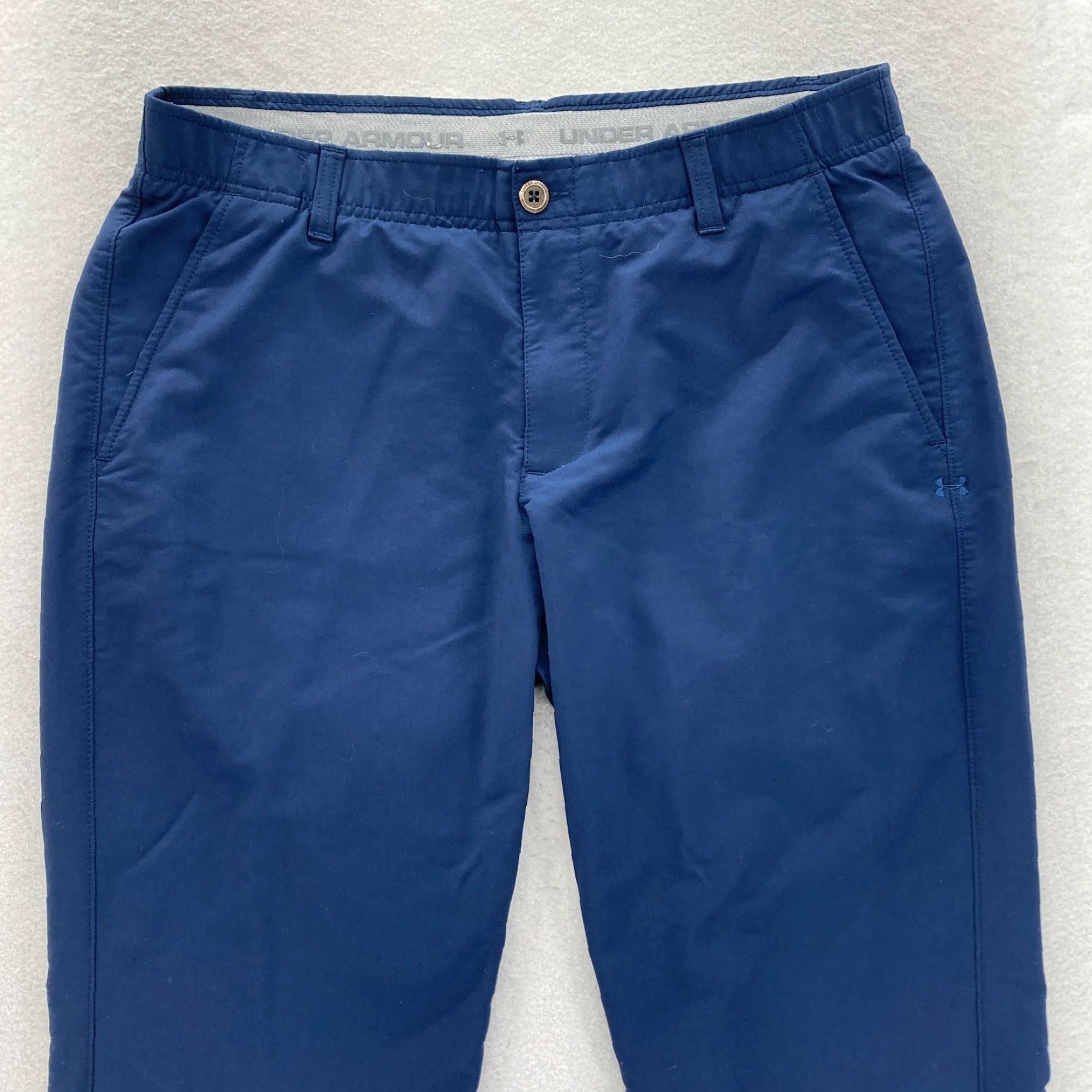 Under Armour Under Armour Match Play Golf Pants Mens 36x30 Straight Blue Stretch Waistband Size US 36 / EU 52 - 2 Thumbnail