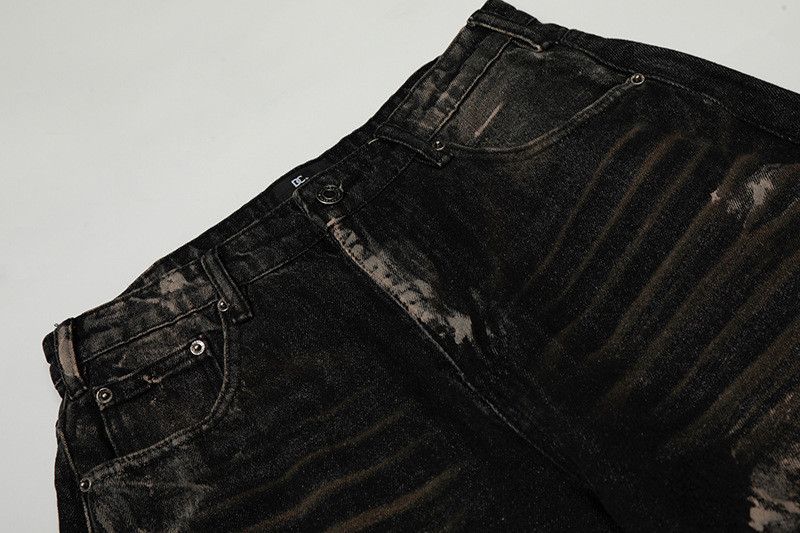 Vintage American retro street tie-dye straight leg jeans for men Size US 32 / EU 48 - 3 Thumbnail