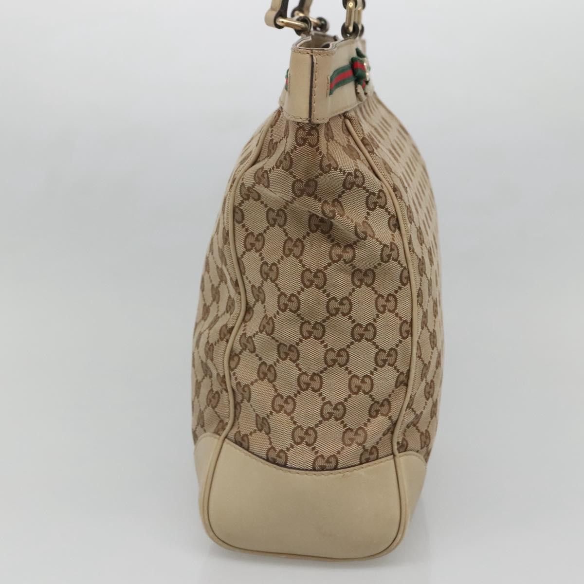 Gucci GUCCI GG Canvas Web Sherry Line Tote Bag Beige Gold Size ONE SIZE - 4 Thumbnail