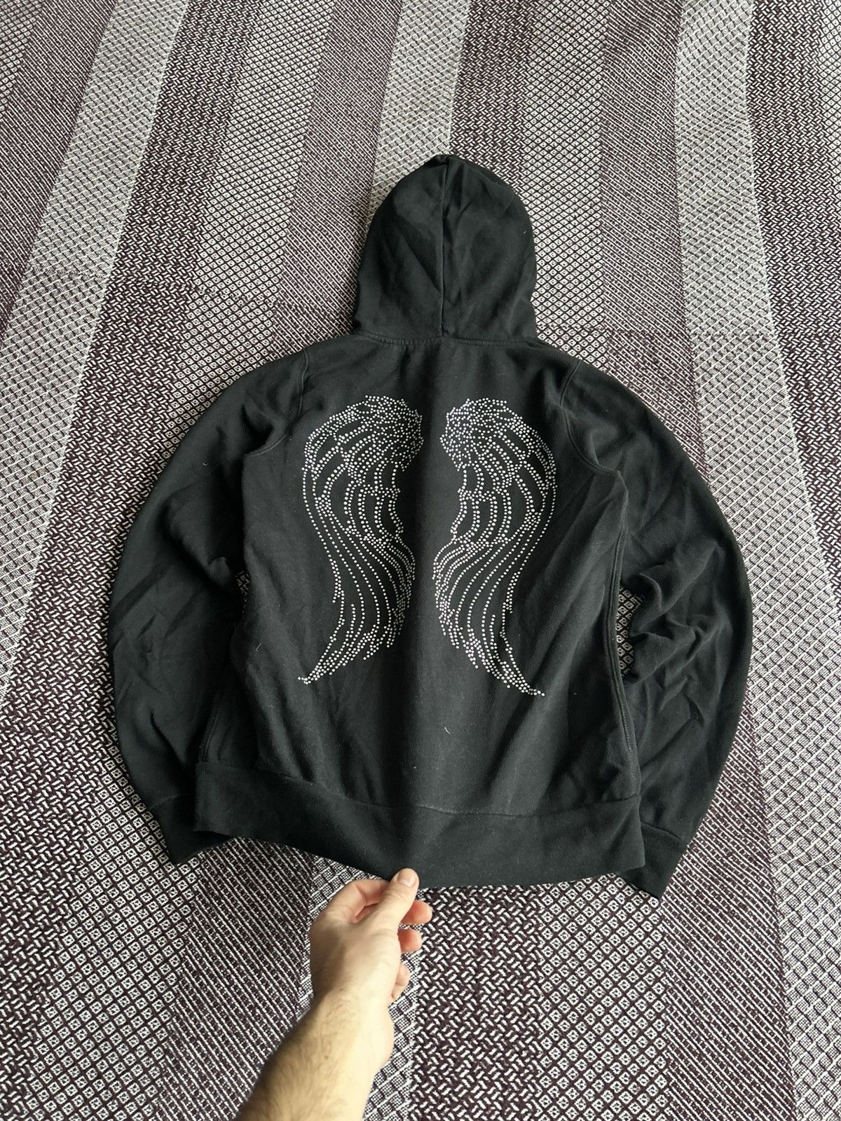 Japanese Brand Vintage Fishbone Y2K Zip Hoodie Big Overprint Streetwear Size S / US 4 / IT 40 - 3 Thumbnail